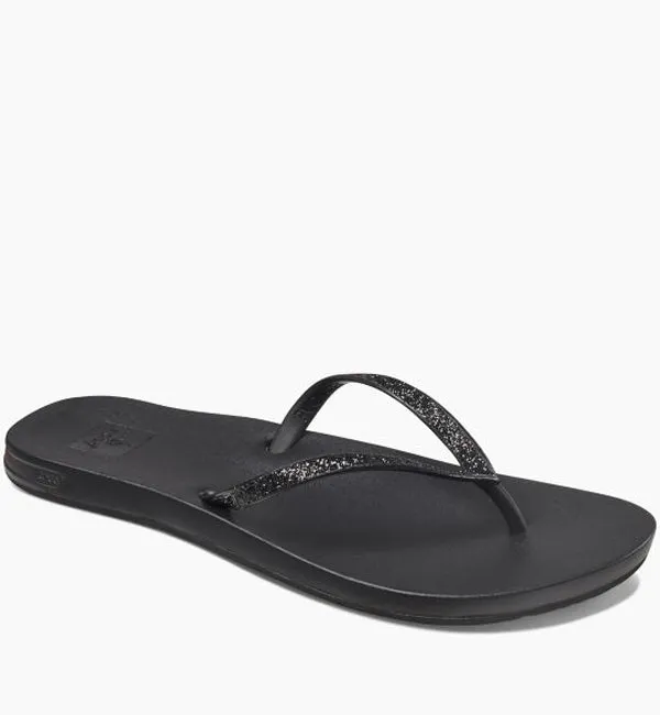 Reef Womens Cushion Bounce Stargazer Flip Flops  - Black
