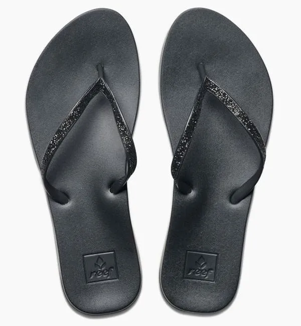Reef Womens Cushion Bounce Stargazer Flip Flops  - Black