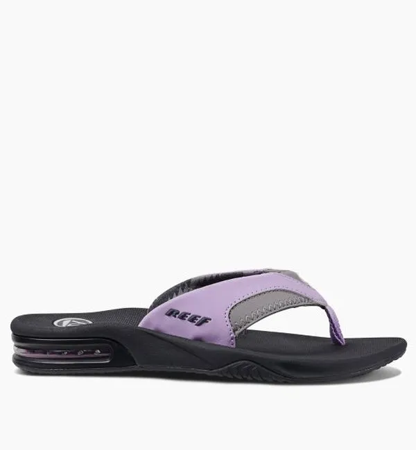 Reef Womens Fanning Flip Flops  - Grey/Purple