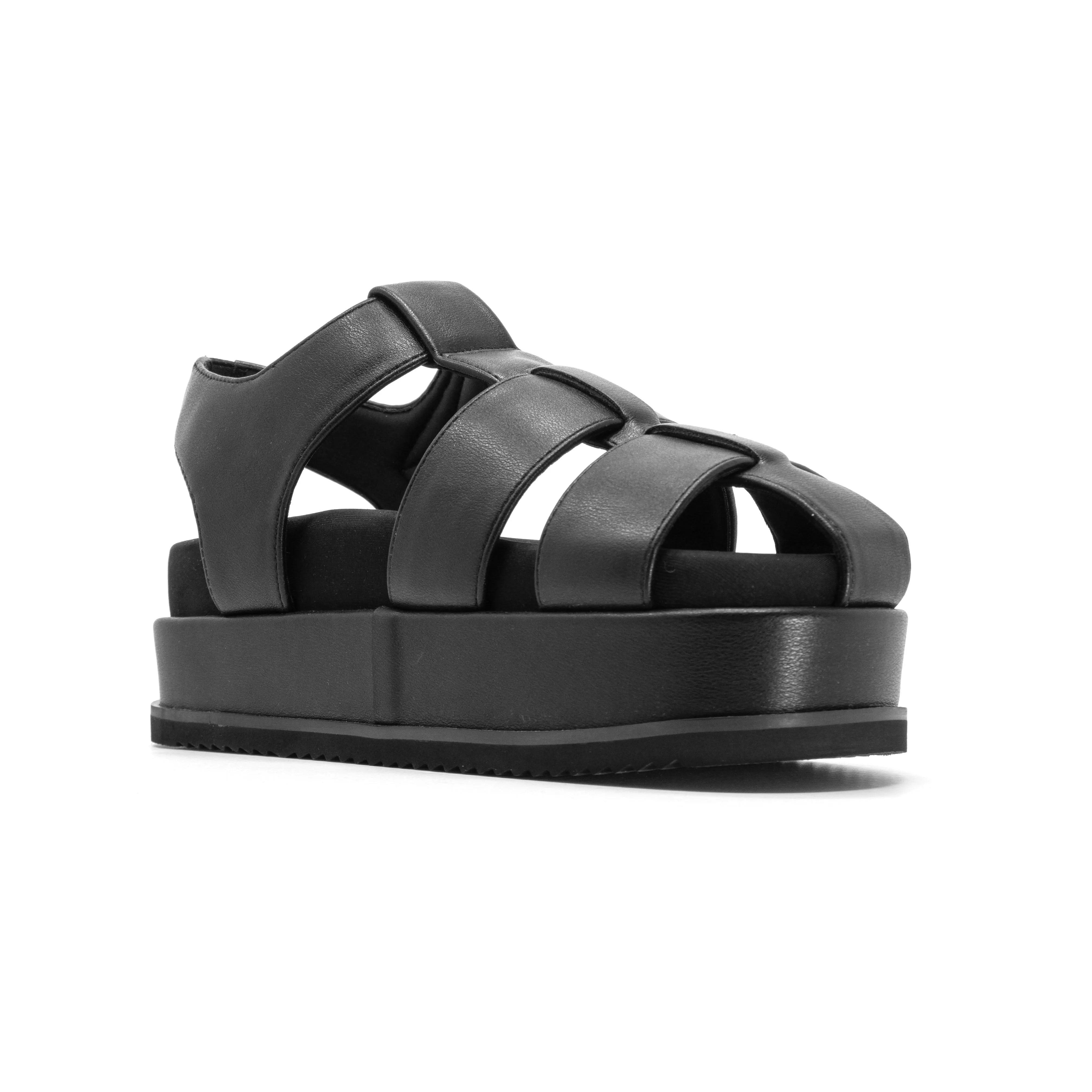 ROAM 90'S STACK PLATFORM BLACK VEGAN LEATHER
