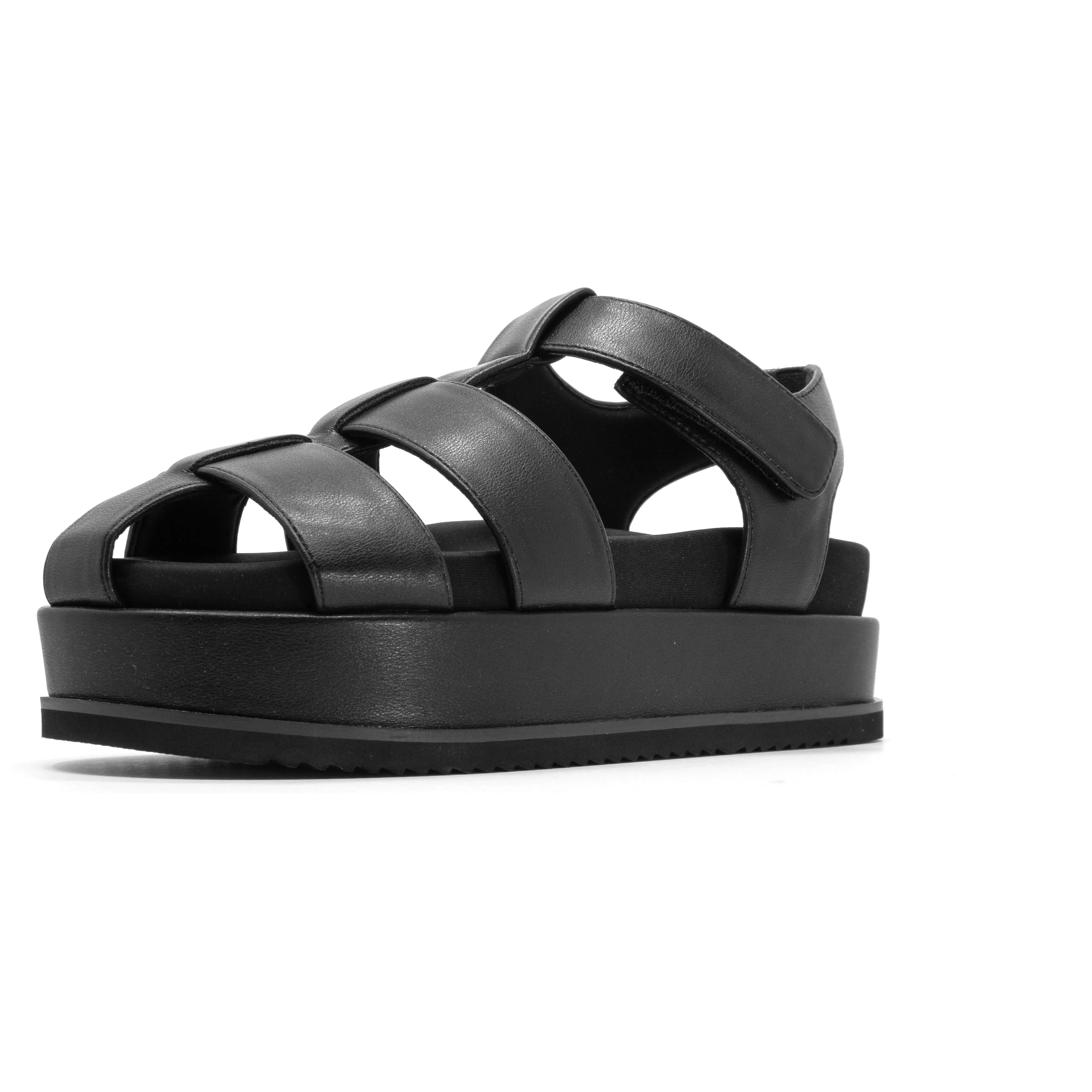 ROAM 90'S STACK PLATFORM BLACK VEGAN LEATHER