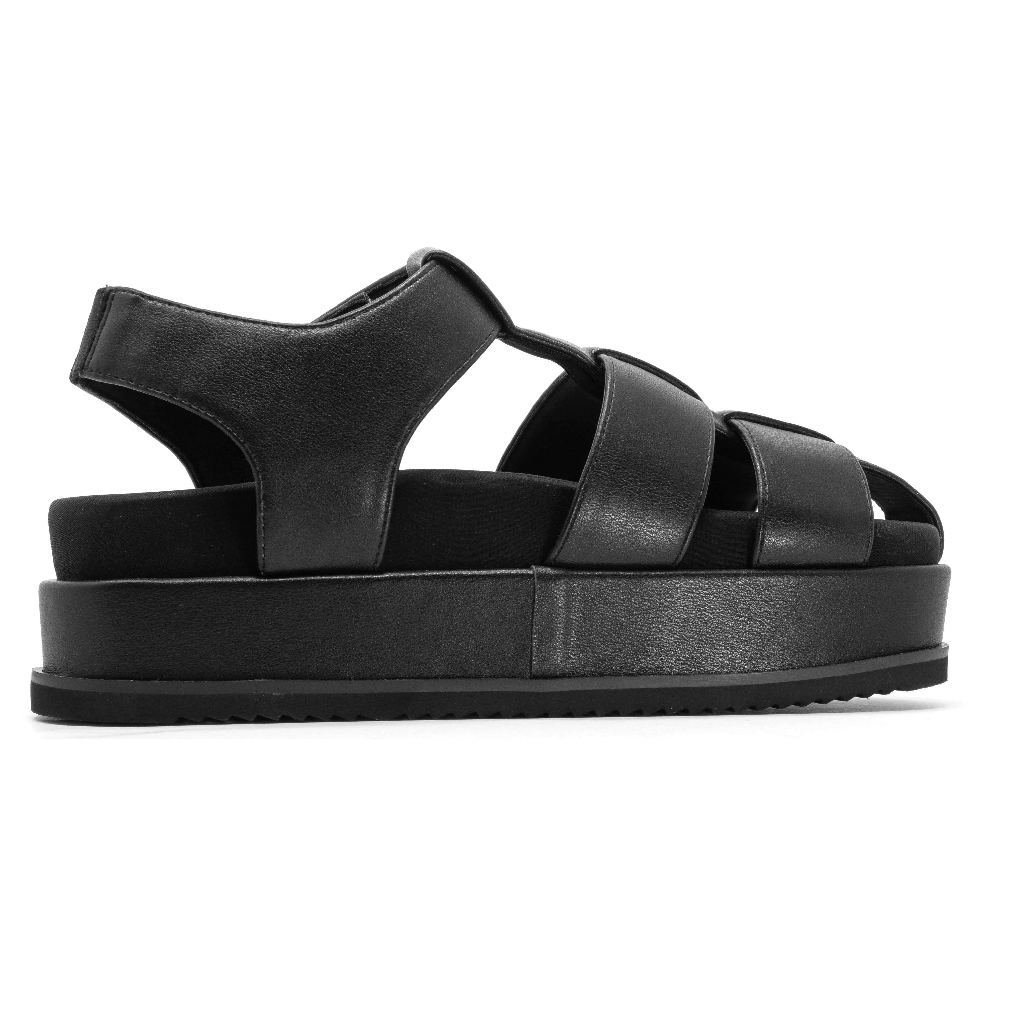 ROAM 90'S STACK PLATFORM BLACK VEGAN LEATHER