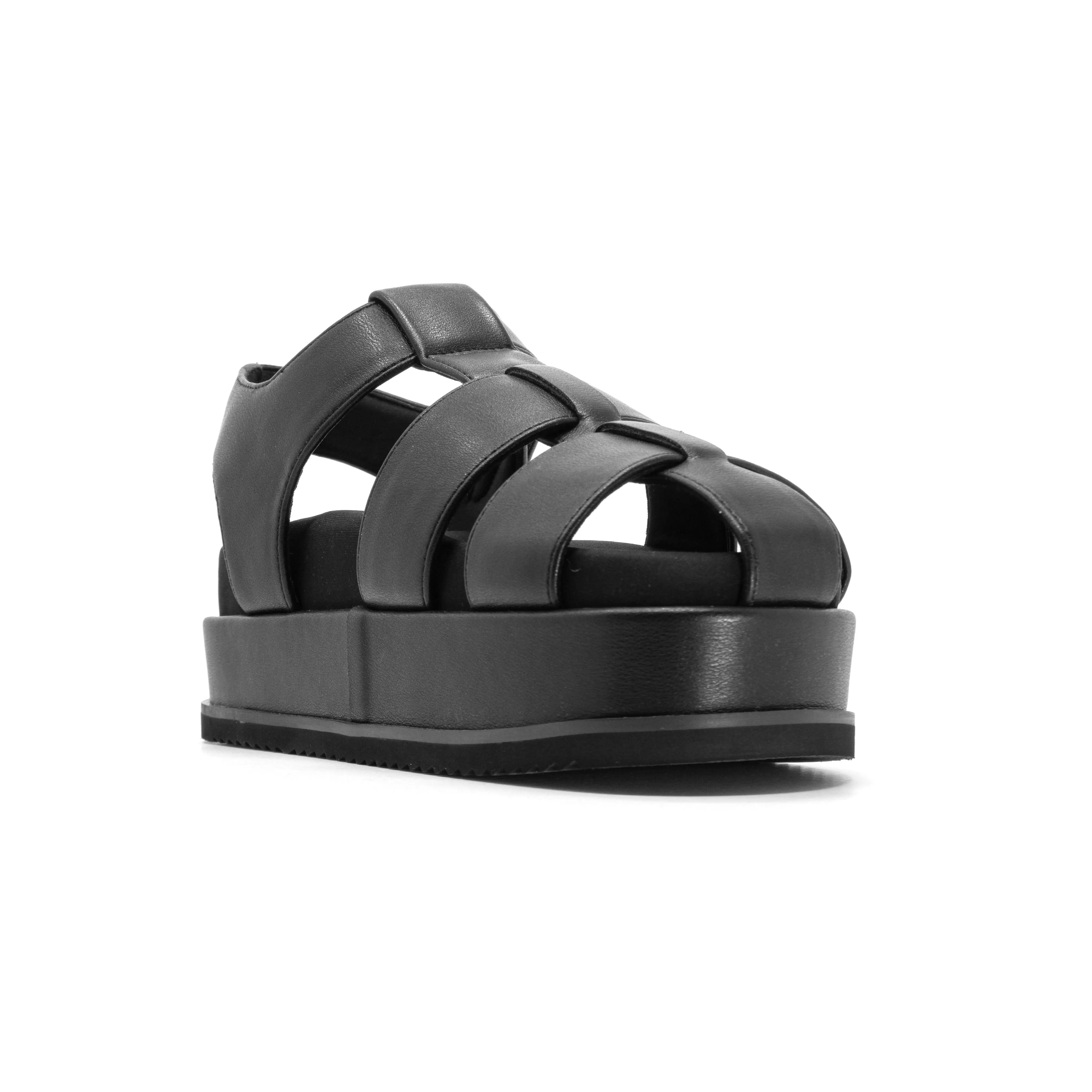ROAM 90'S STACK PLATFORM BLACK VEGAN LEATHER