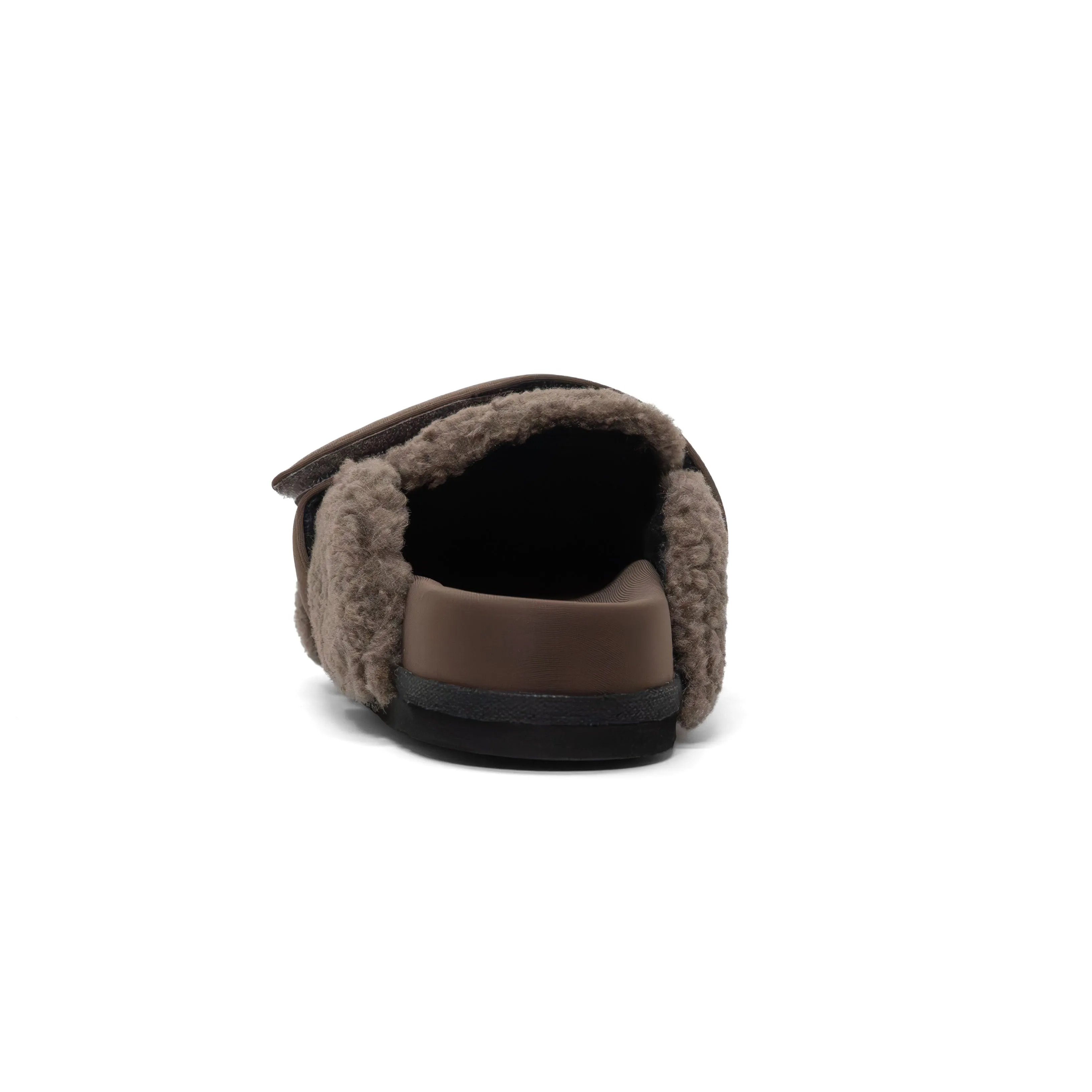 ROAM FUZZY LOAFER MULE TAUPE FAUX SHEARLING