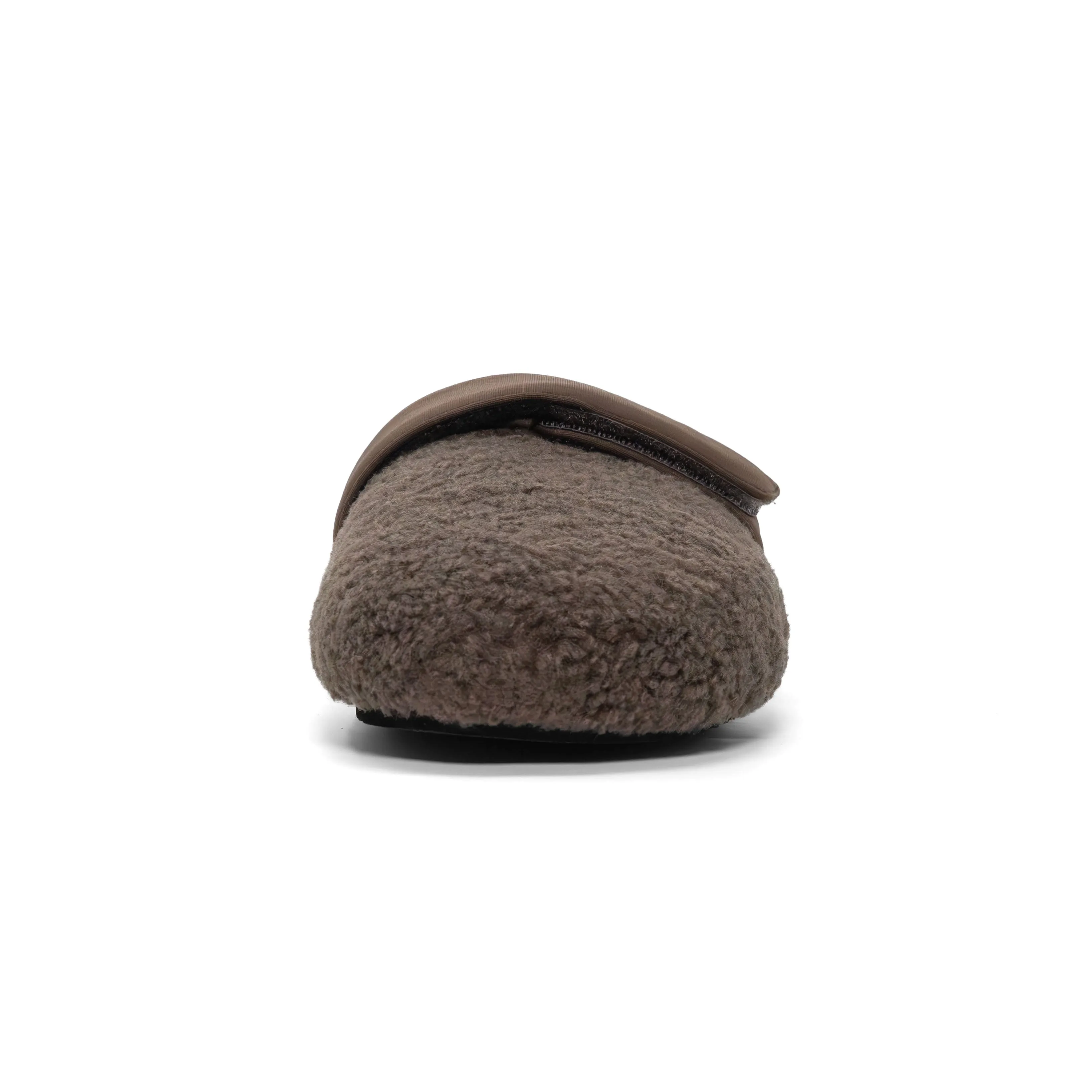 ROAM FUZZY LOAFER MULE TAUPE FAUX SHEARLING