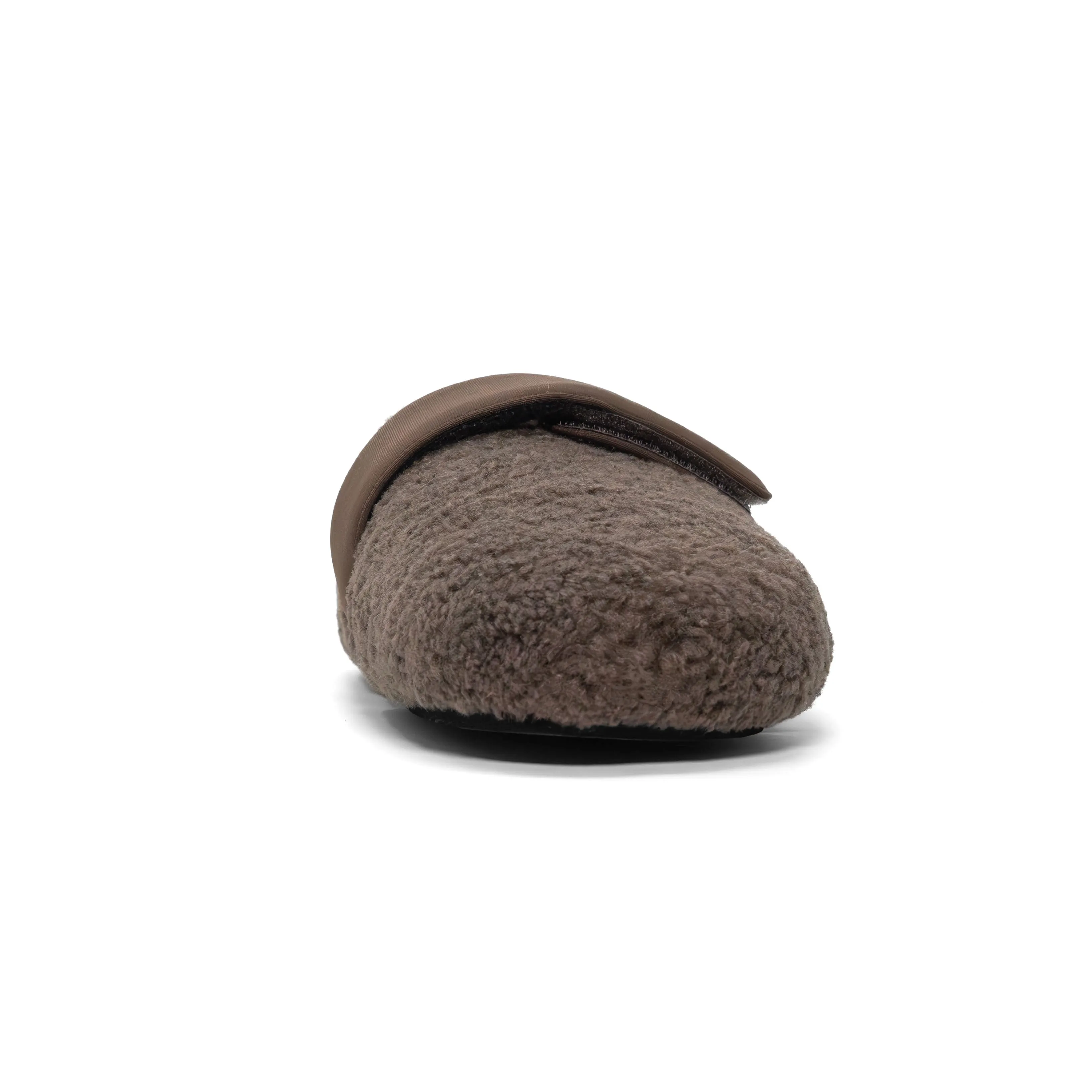 ROAM FUZZY LOAFER MULE TAUPE FAUX SHEARLING