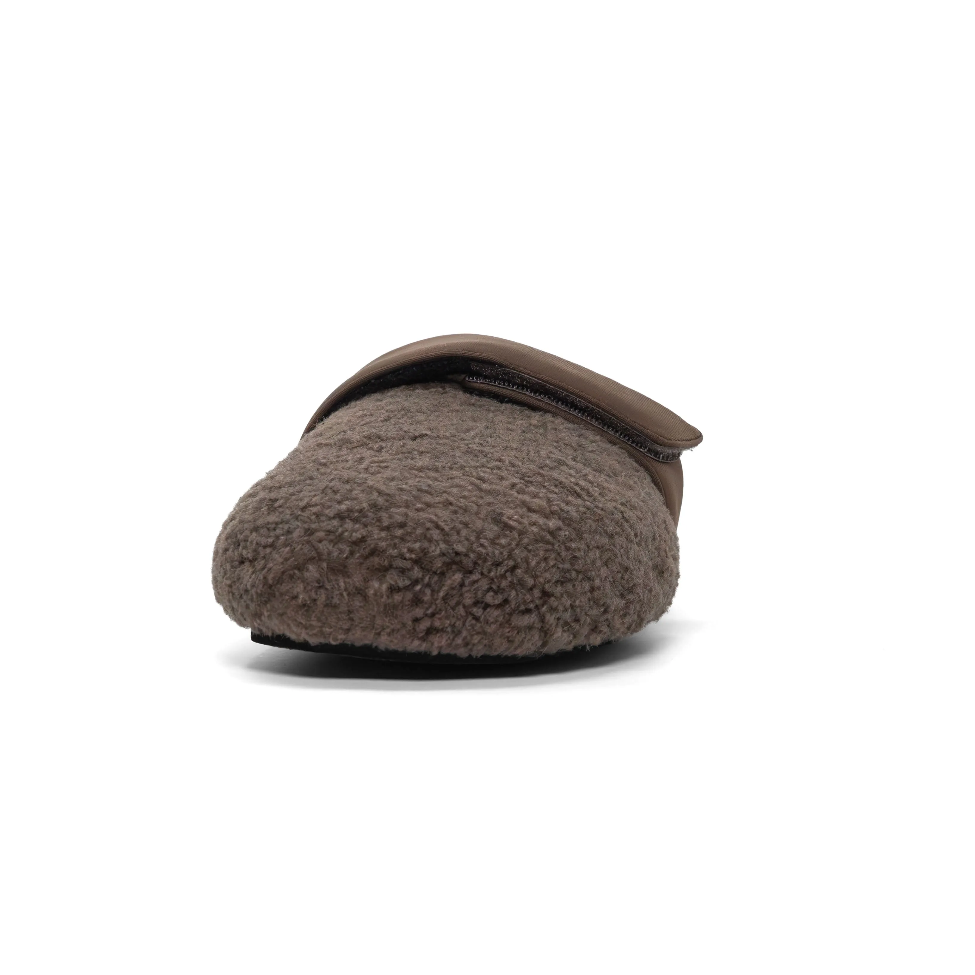 ROAM FUZZY LOAFER MULE TAUPE FAUX SHEARLING