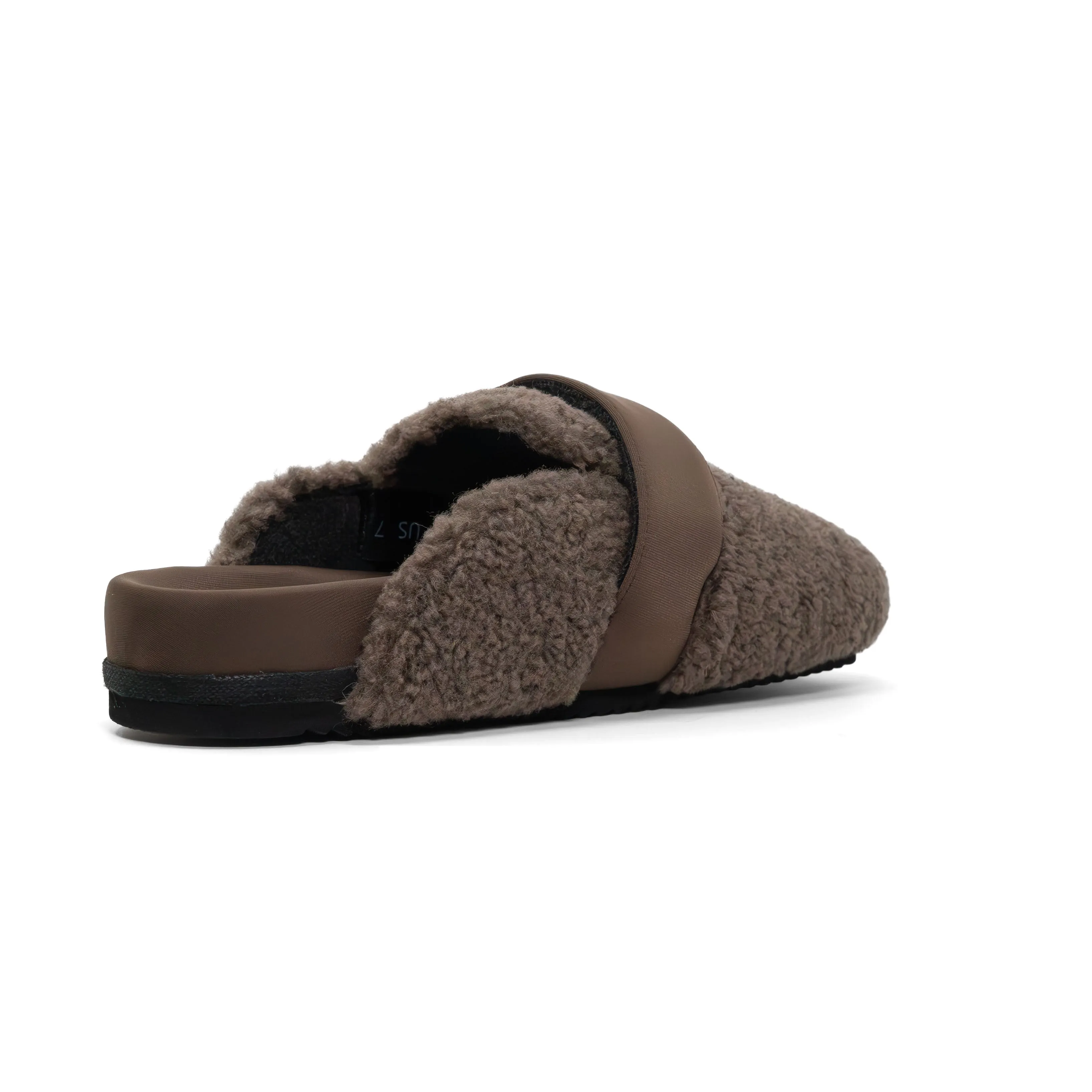 ROAM FUZZY LOAFER MULE TAUPE FAUX SHEARLING