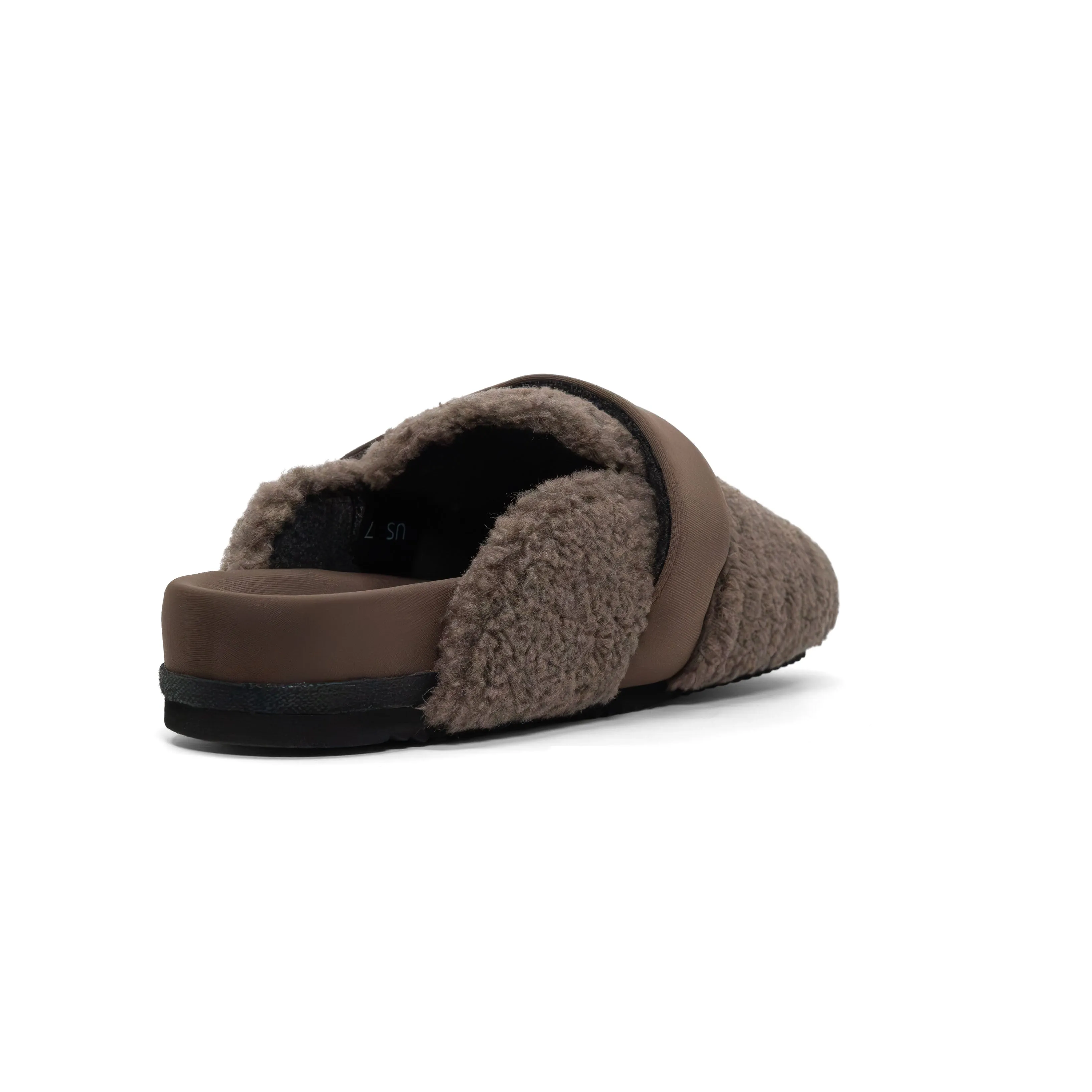 ROAM FUZZY LOAFER MULE TAUPE FAUX SHEARLING
