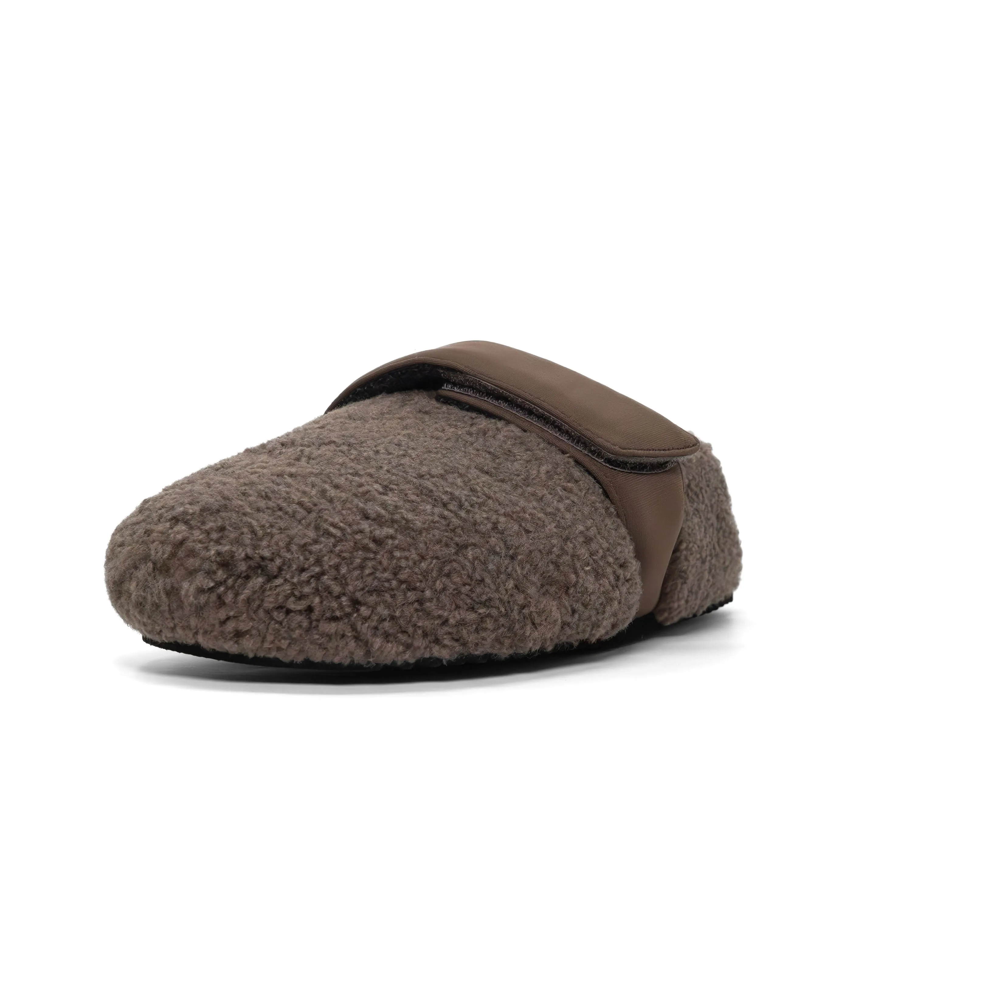 ROAM FUZZY LOAFER MULE TAUPE FAUX SHEARLING