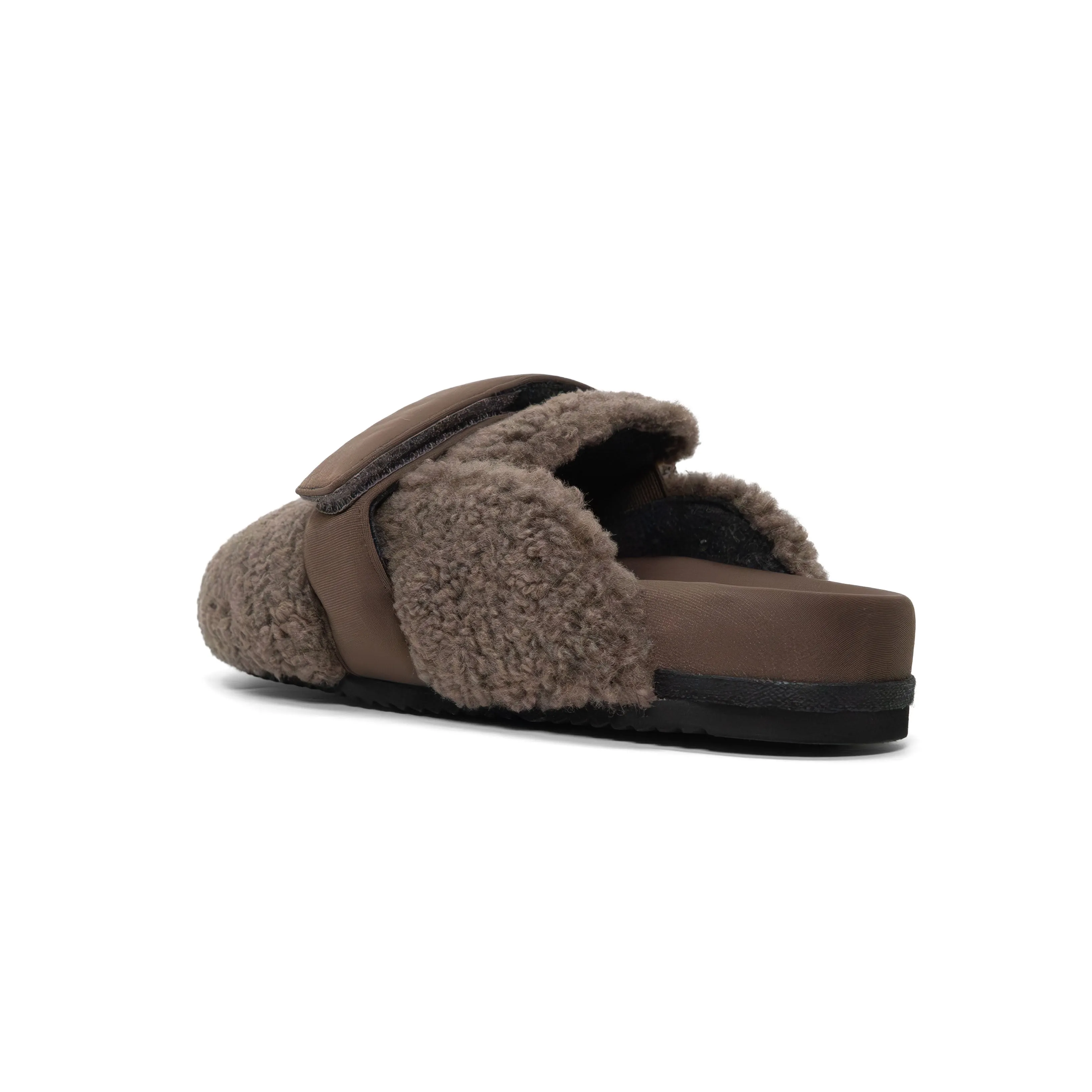 ROAM FUZZY LOAFER MULE TAUPE FAUX SHEARLING