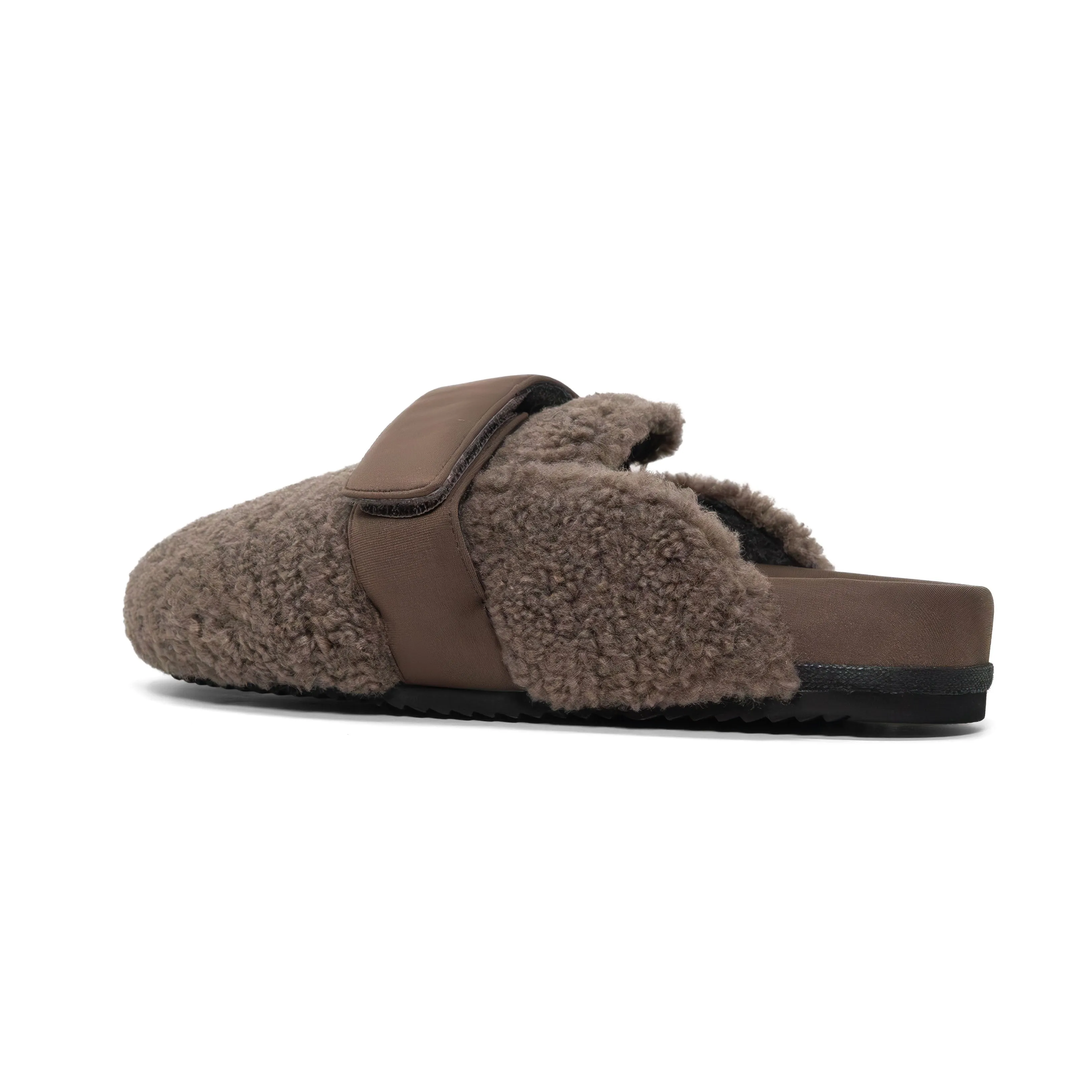 ROAM FUZZY LOAFER MULE TAUPE FAUX SHEARLING