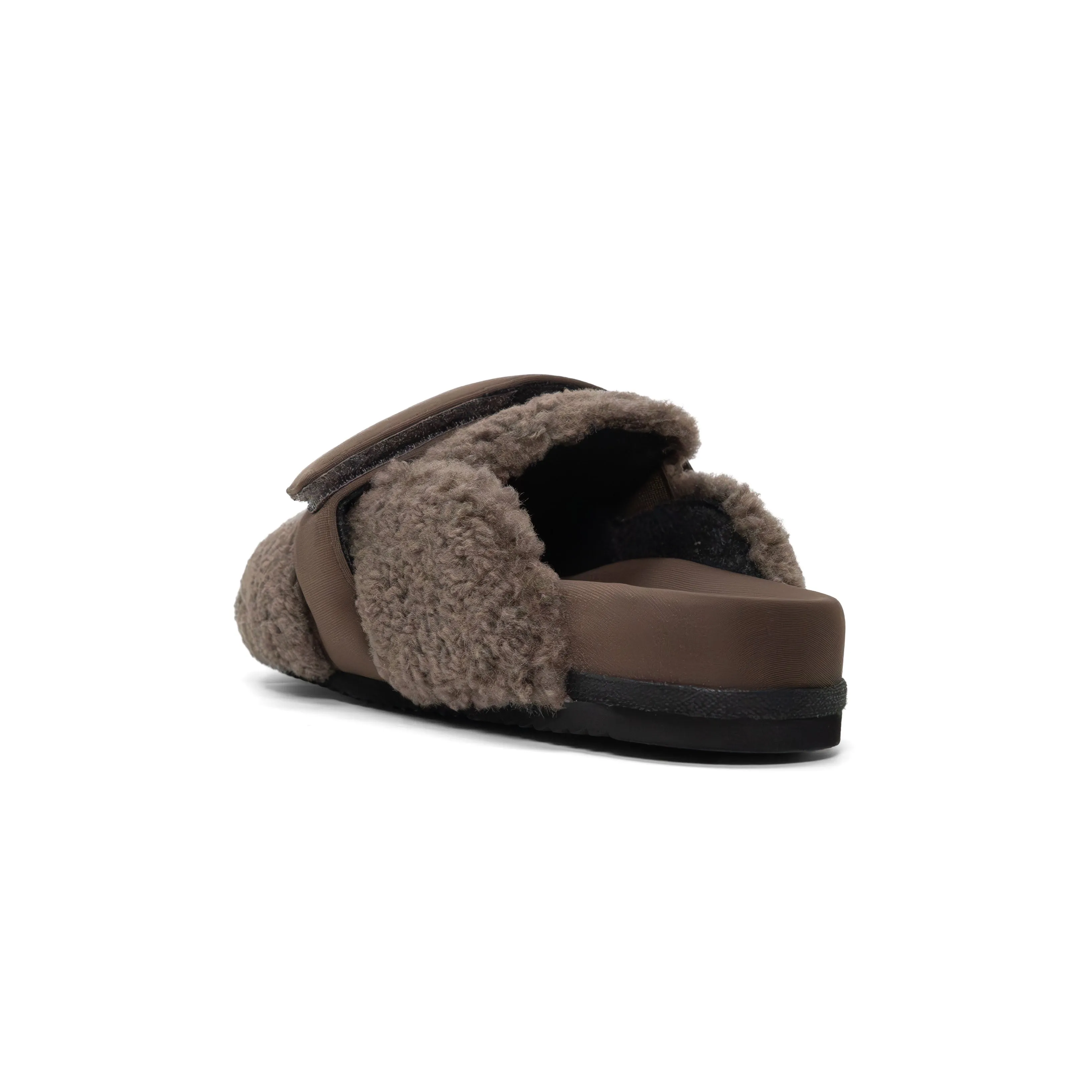 ROAM FUZZY LOAFER MULE TAUPE FAUX SHEARLING