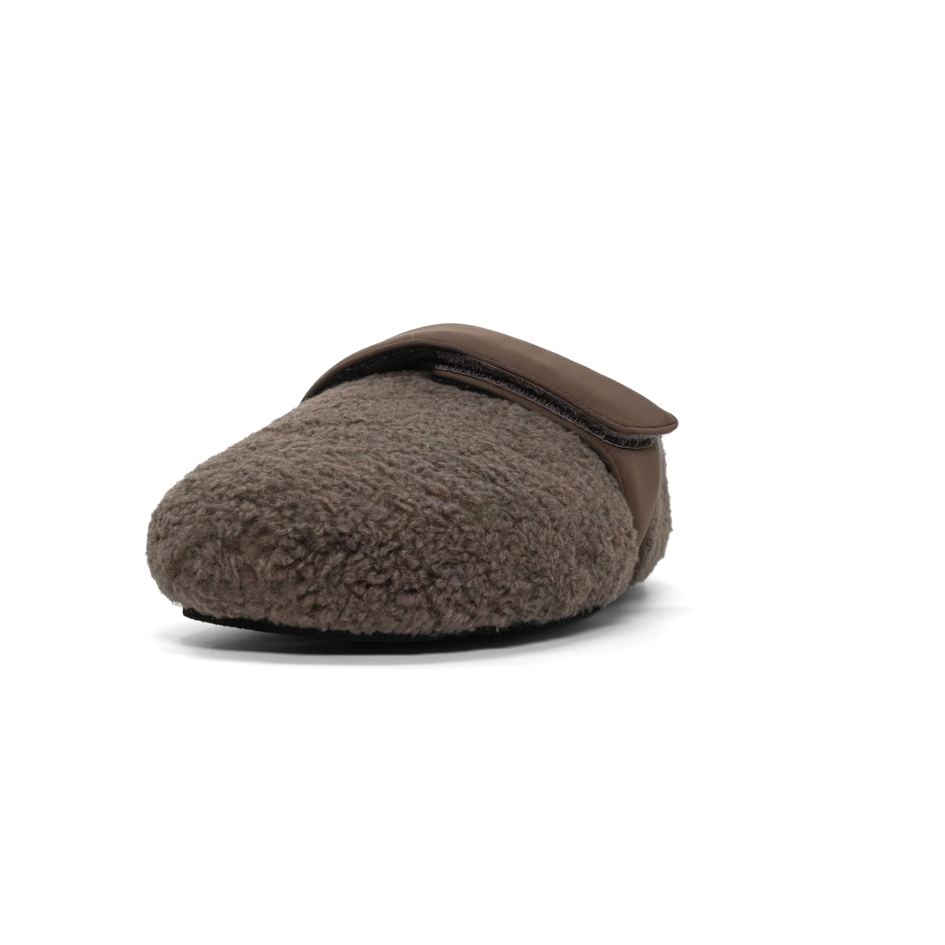 ROAM FUZZY LOAFER MULE TAUPE FAUX SHEARLING