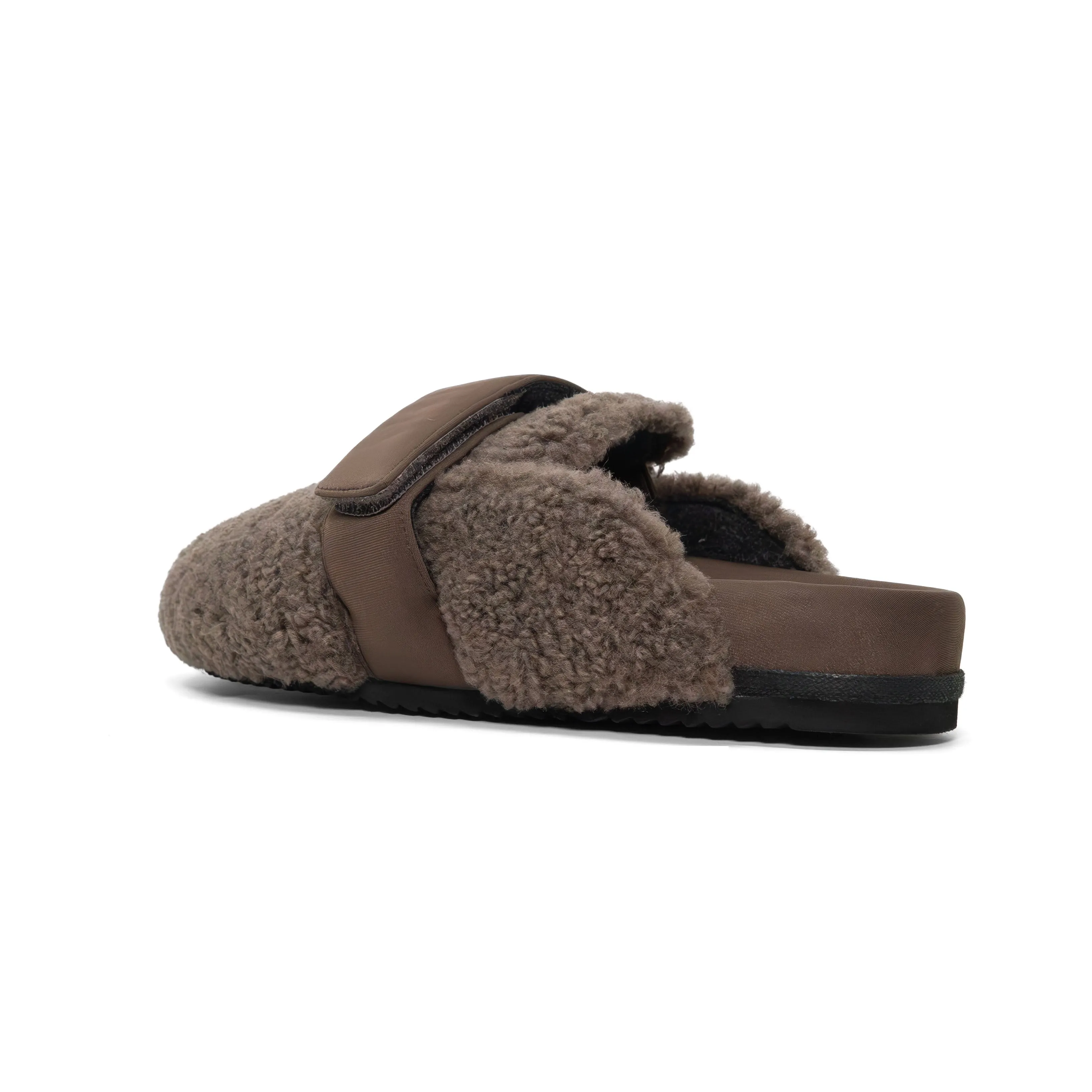 ROAM FUZZY LOAFER MULE TAUPE FAUX SHEARLING
