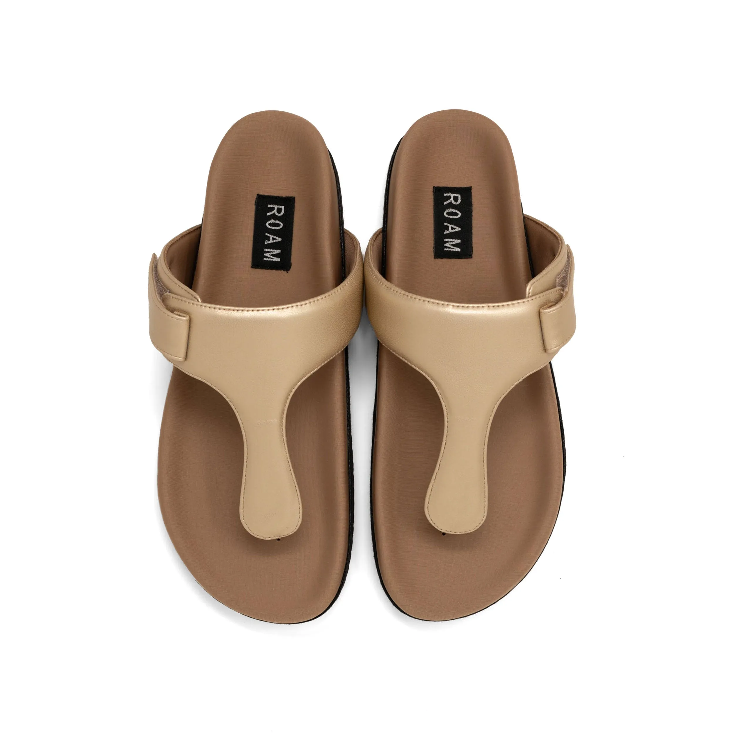 ROAM THE T SANDAL GOLD VEGAN LEATHER