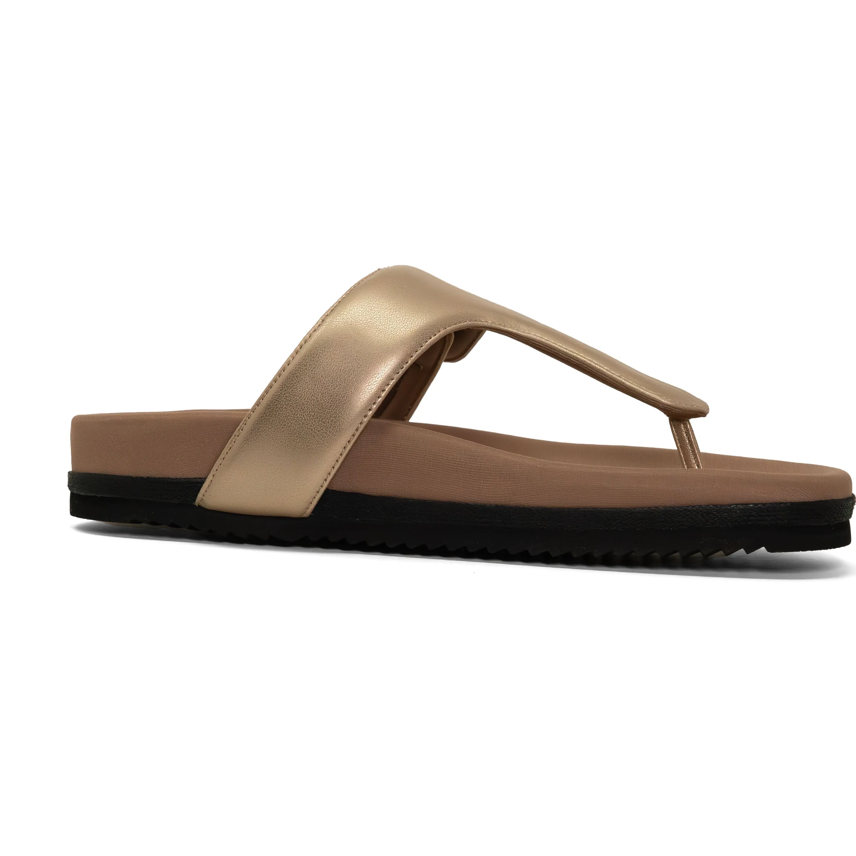 ROAM THE T SANDAL GOLD VEGAN LEATHER