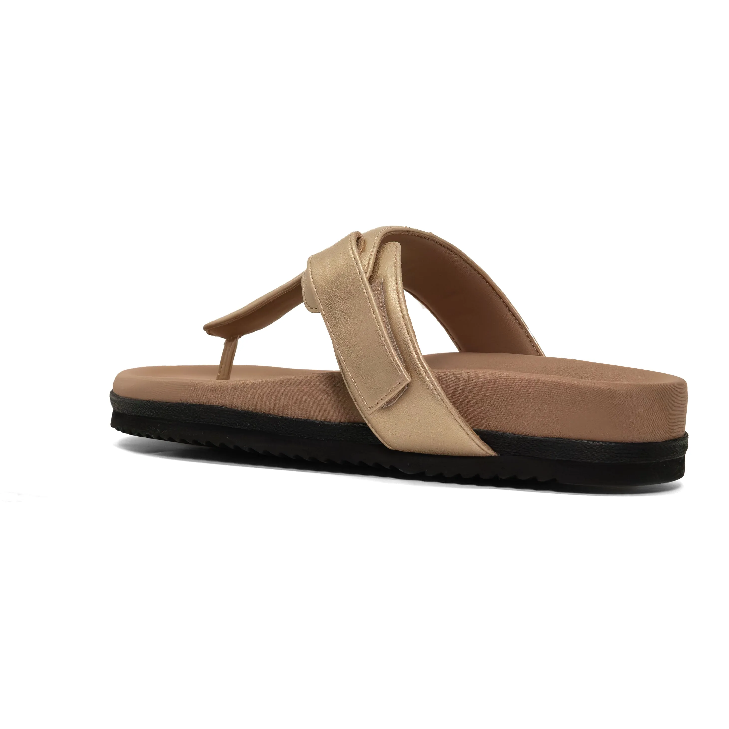 ROAM THE T SANDAL GOLD VEGAN LEATHER