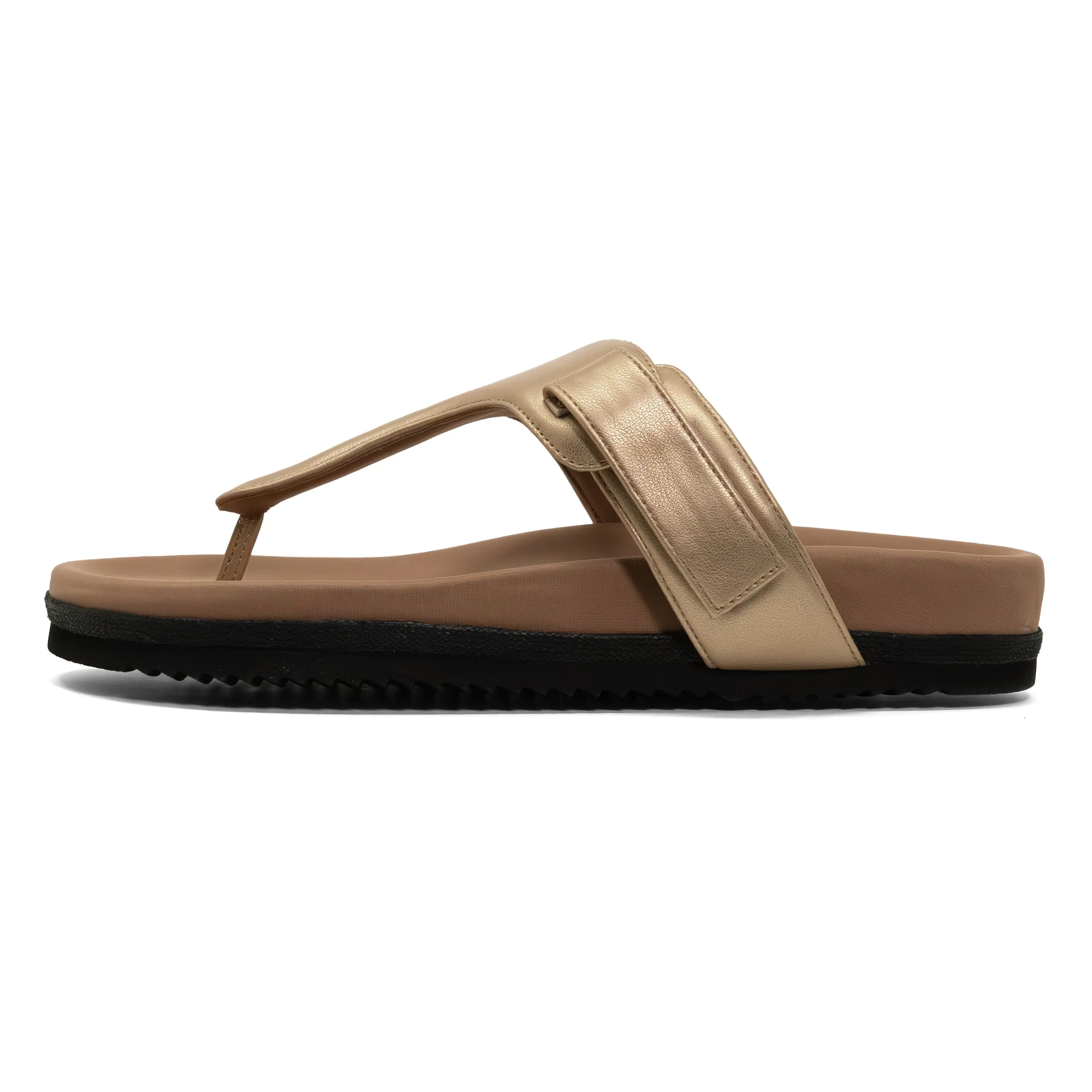 ROAM THE T SANDAL GOLD VEGAN LEATHER