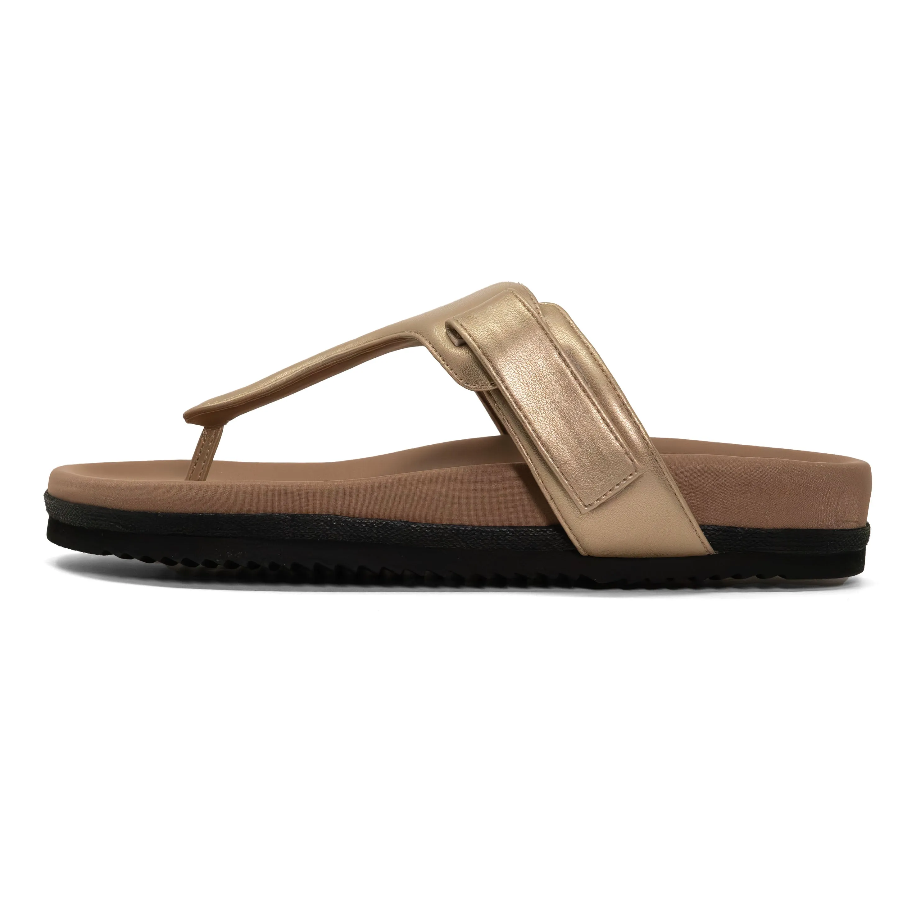 ROAM THE T SANDAL GOLD VEGAN LEATHER