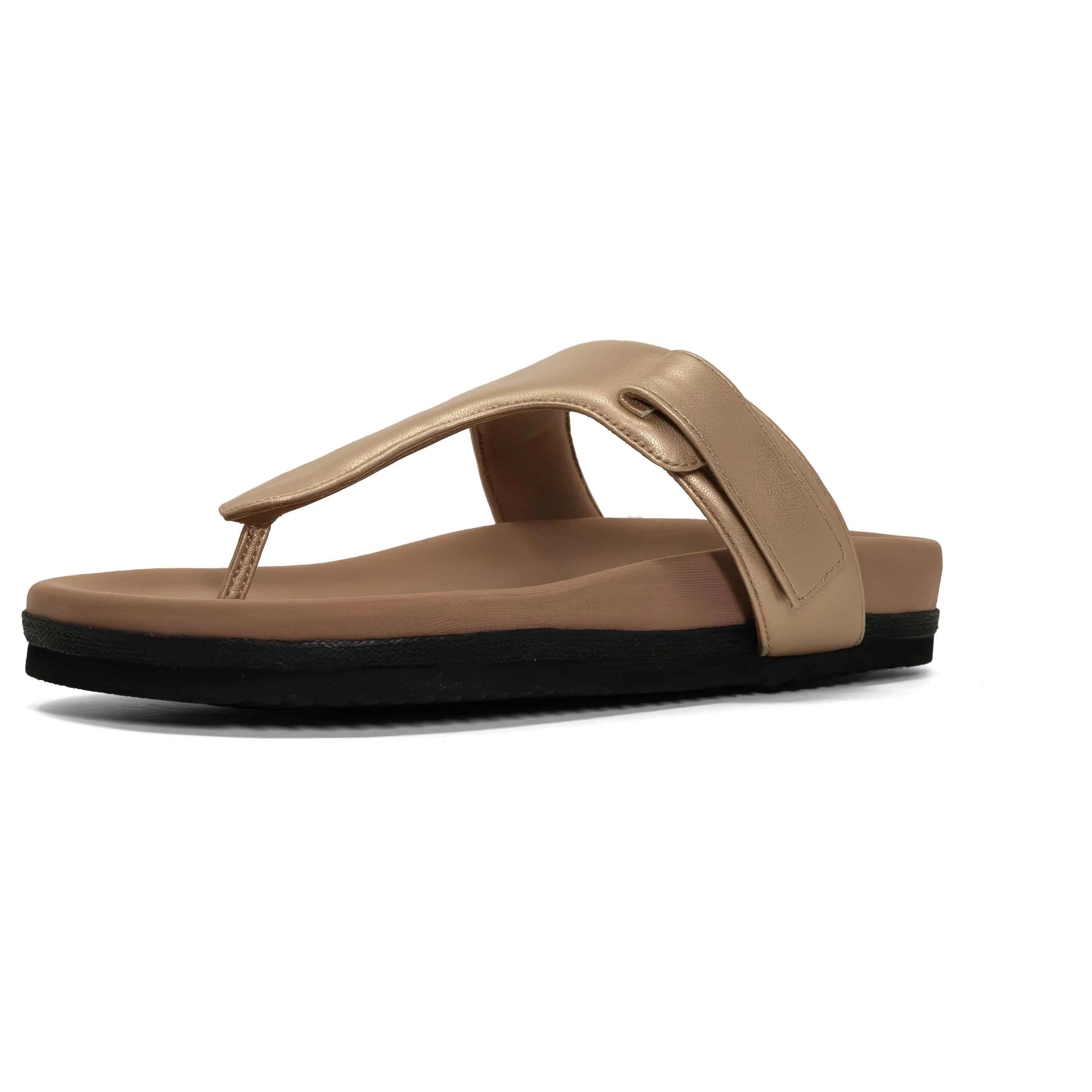 ROAM THE T SANDAL GOLD VEGAN LEATHER