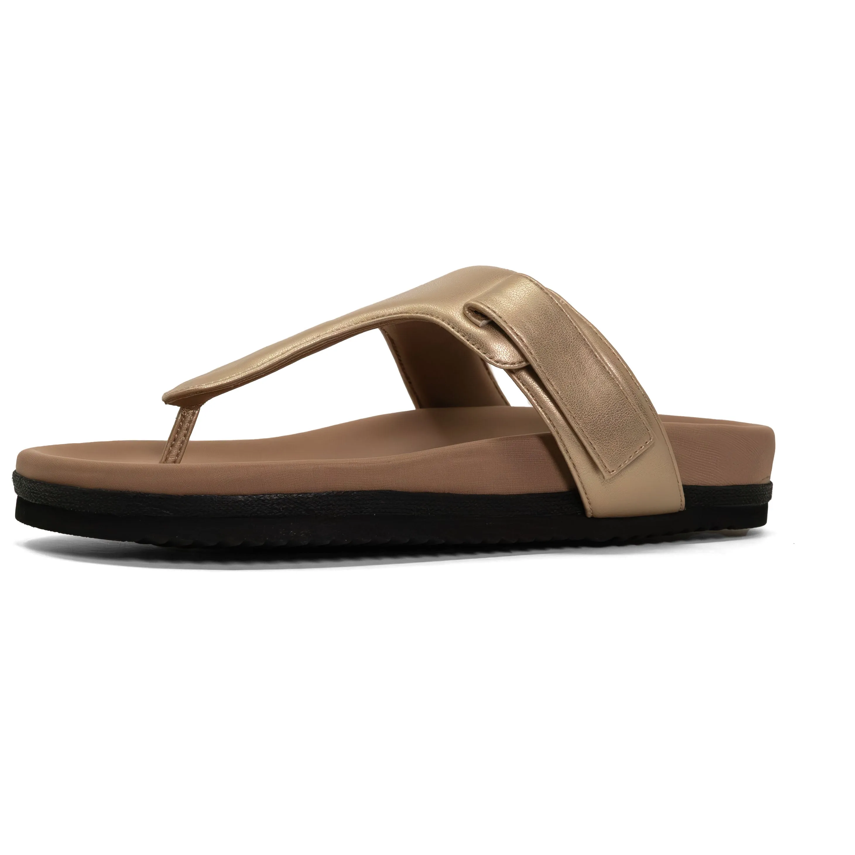 ROAM THE T SANDAL GOLD VEGAN LEATHER