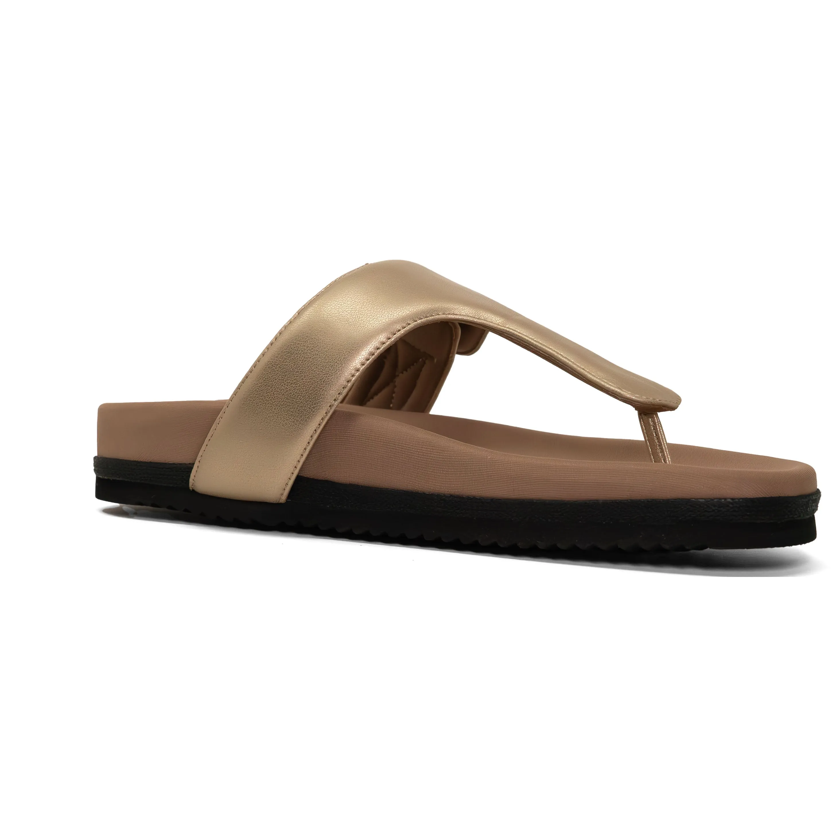 ROAM THE T SANDAL GOLD VEGAN LEATHER