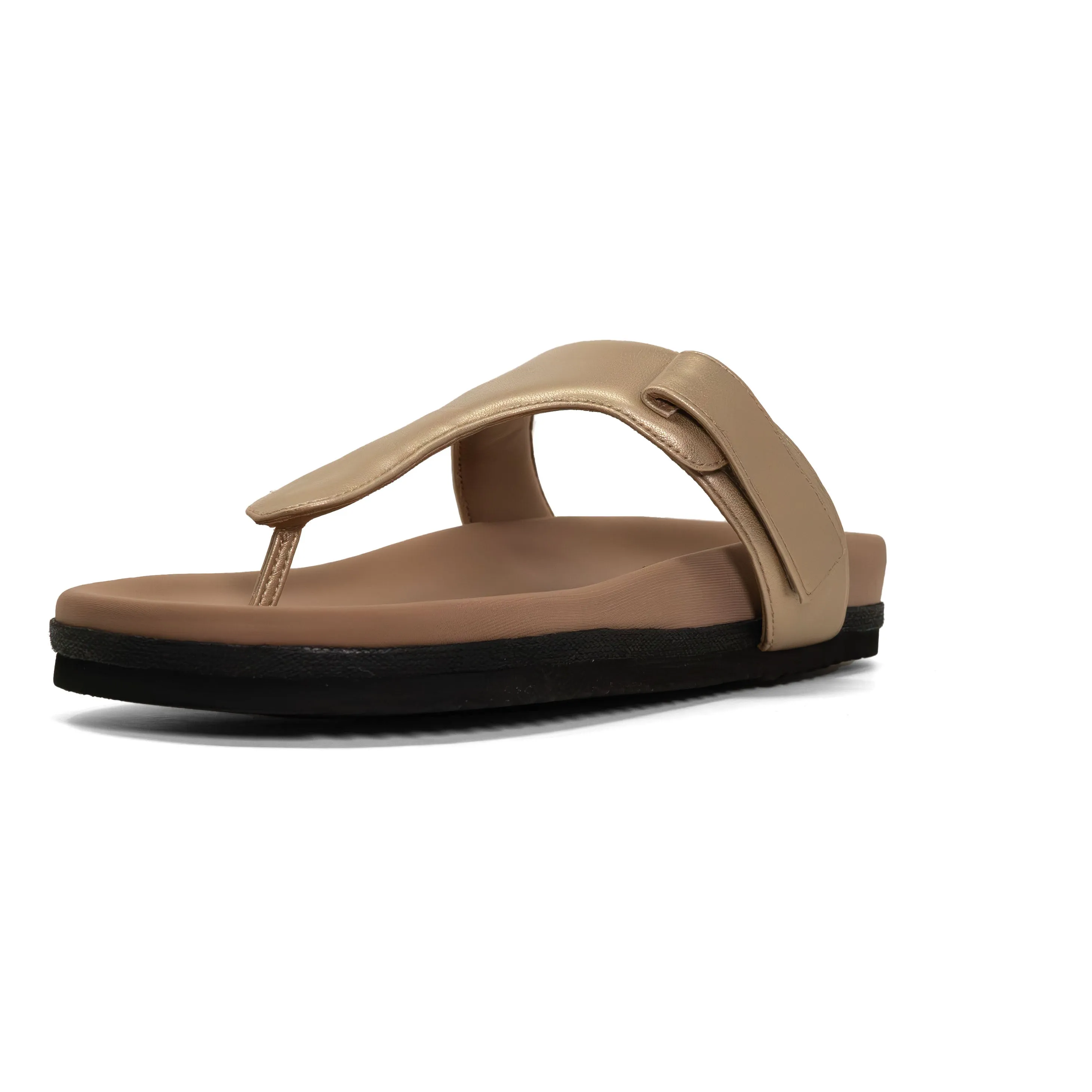ROAM THE T SANDAL GOLD VEGAN LEATHER