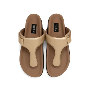 ROAM THE T SANDAL GOLD VEGAN LEATHER