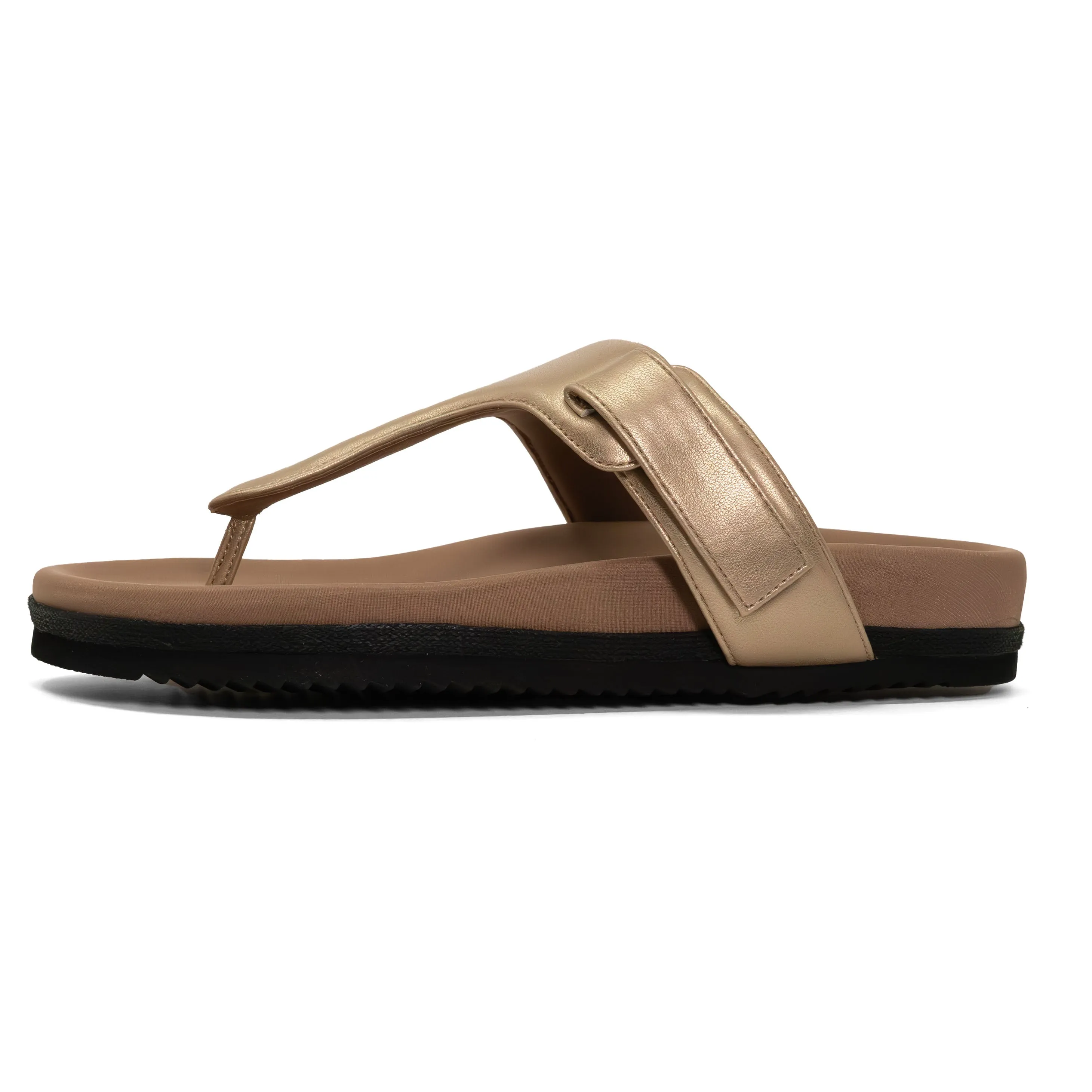 ROAM THE T SANDAL GOLD VEGAN LEATHER