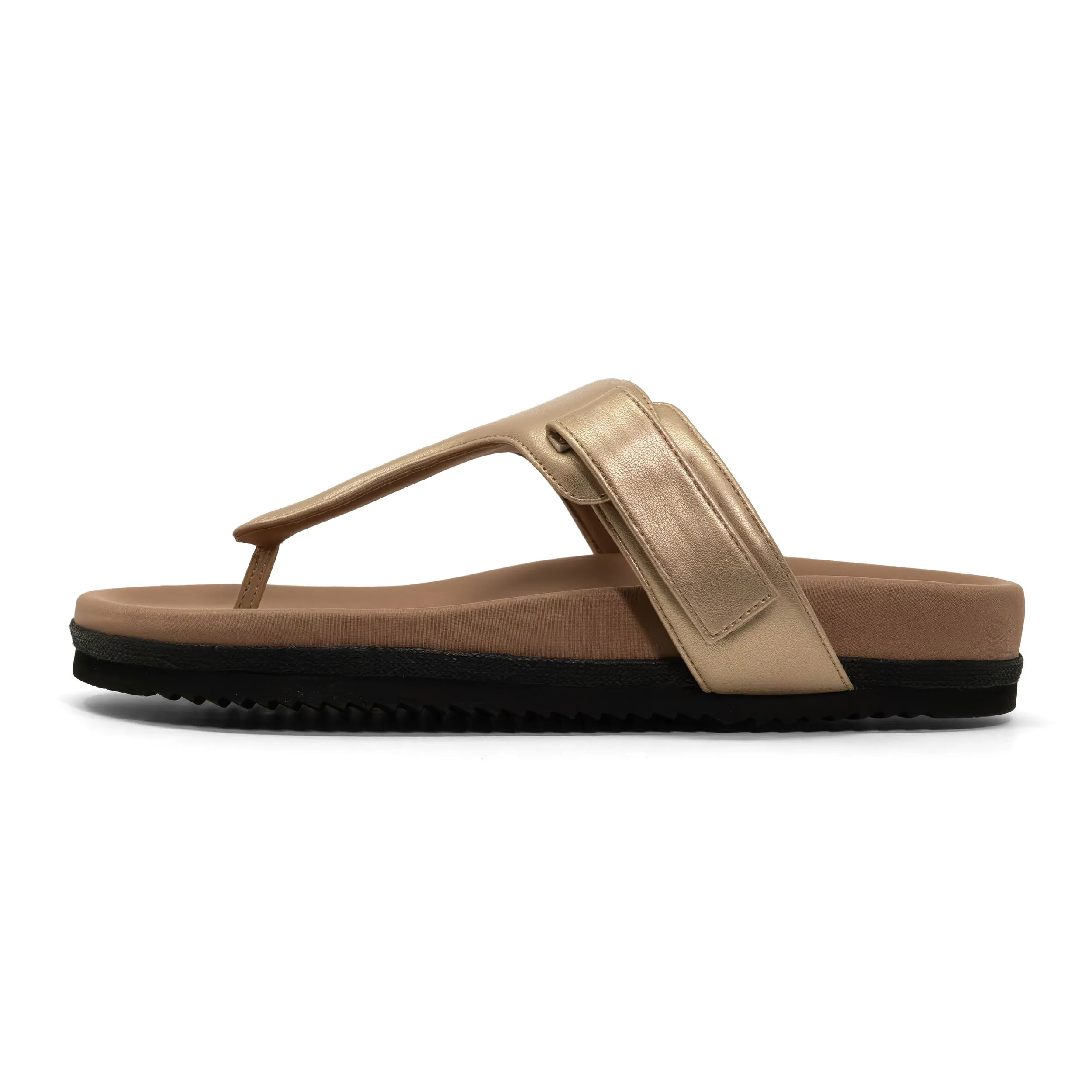 ROAM THE T SANDAL GOLD VEGAN LEATHER