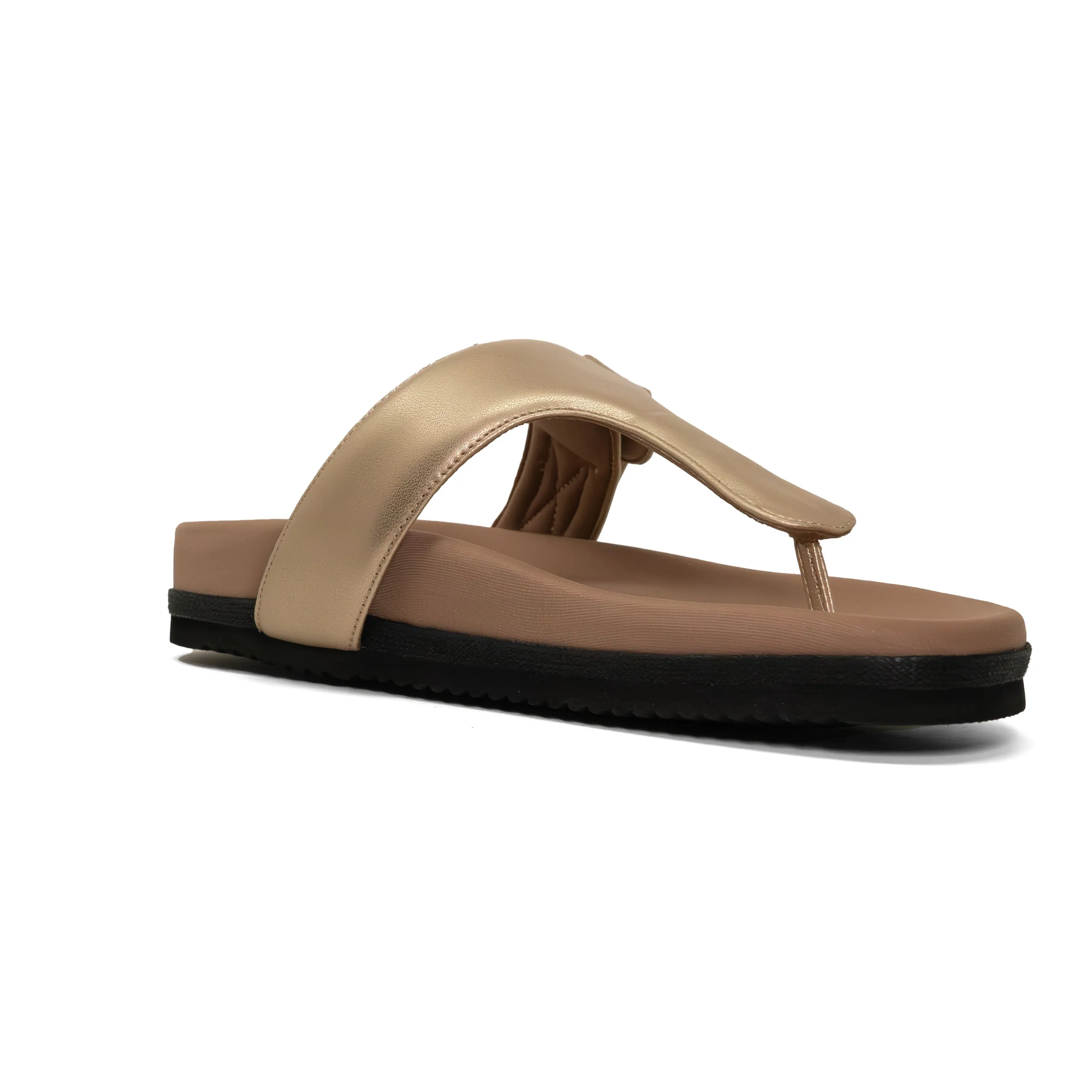 ROAM THE T SANDAL GOLD VEGAN LEATHER