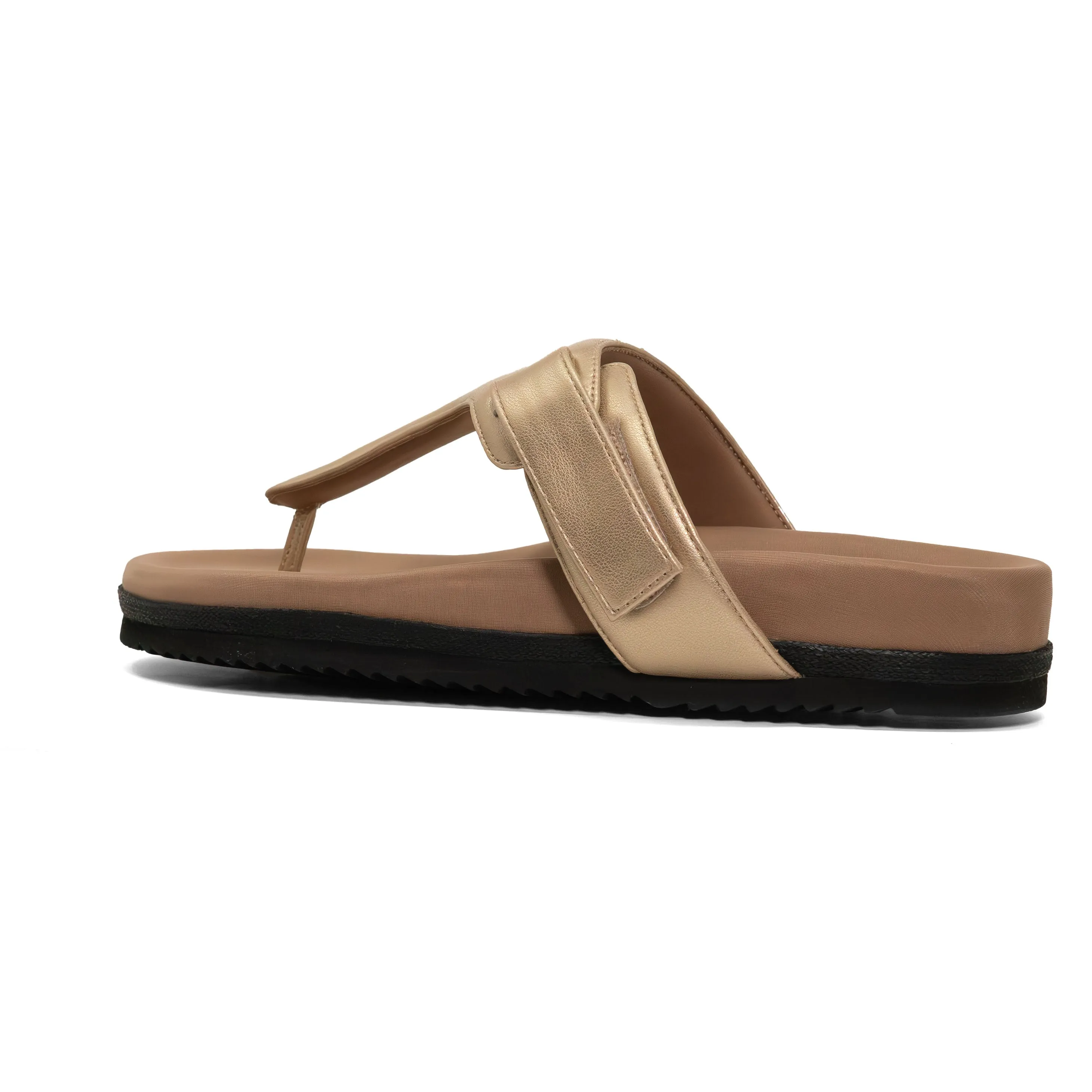 ROAM THE T SANDAL GOLD VEGAN LEATHER