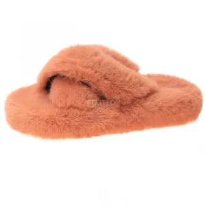 RXFSP Summer Fluffy Raccoon Fur Slippers Shoes Women