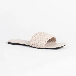 RXFSP Women Woven Square Head Flat Slippers