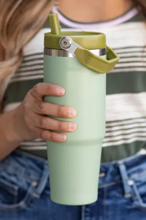 Sage 30oz Flip Straw Tumbler