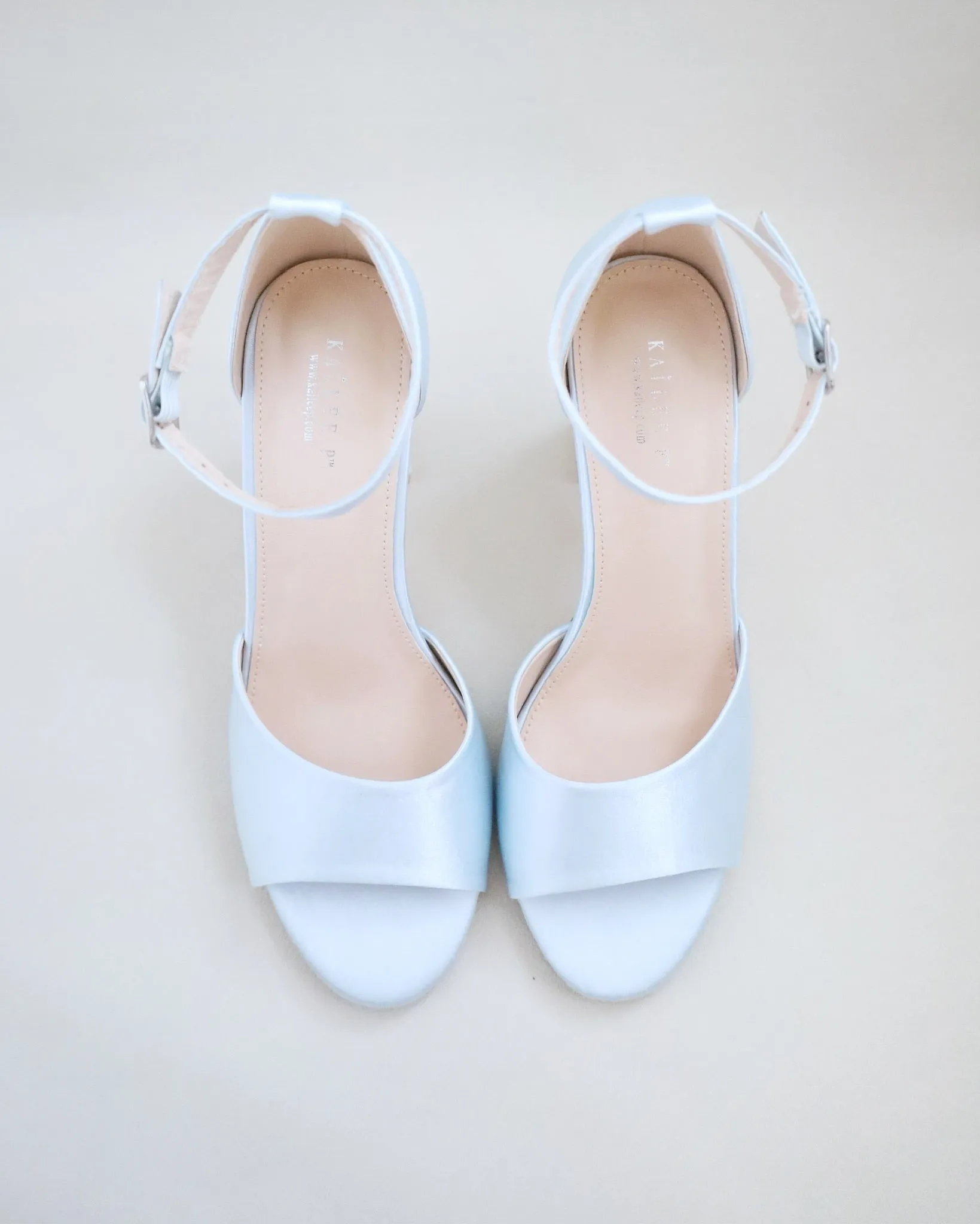 Satin Block Heel Wedding Sandals