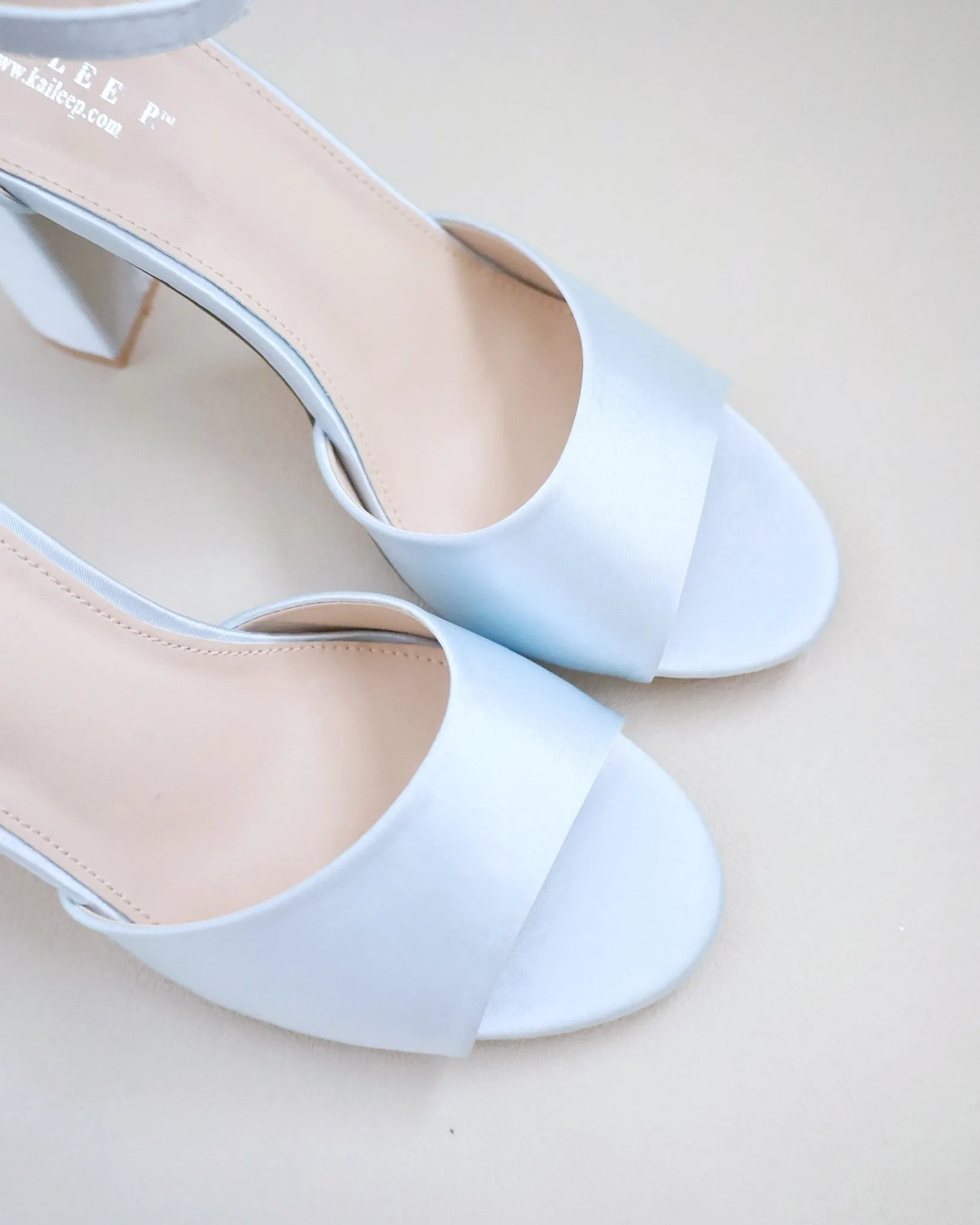 Satin Block Heel Wedding Sandals