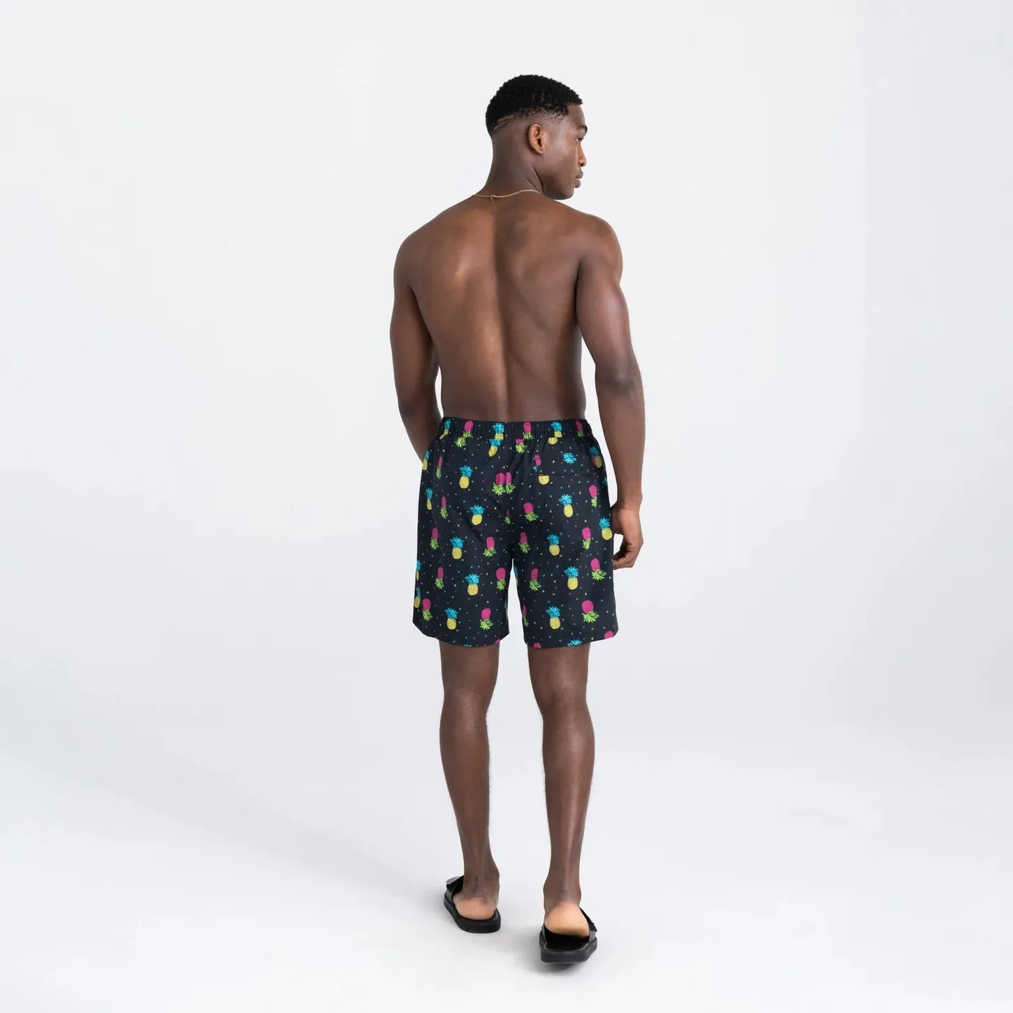 Saxx Mens Go Coastal Classic Volley 7" Swim Short - Pineapple Flip
