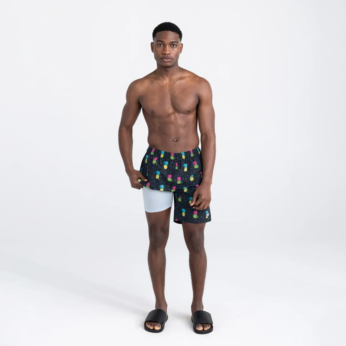 Saxx Mens Go Coastal Classic Volley 7" Swim Short - Pineapple Flip