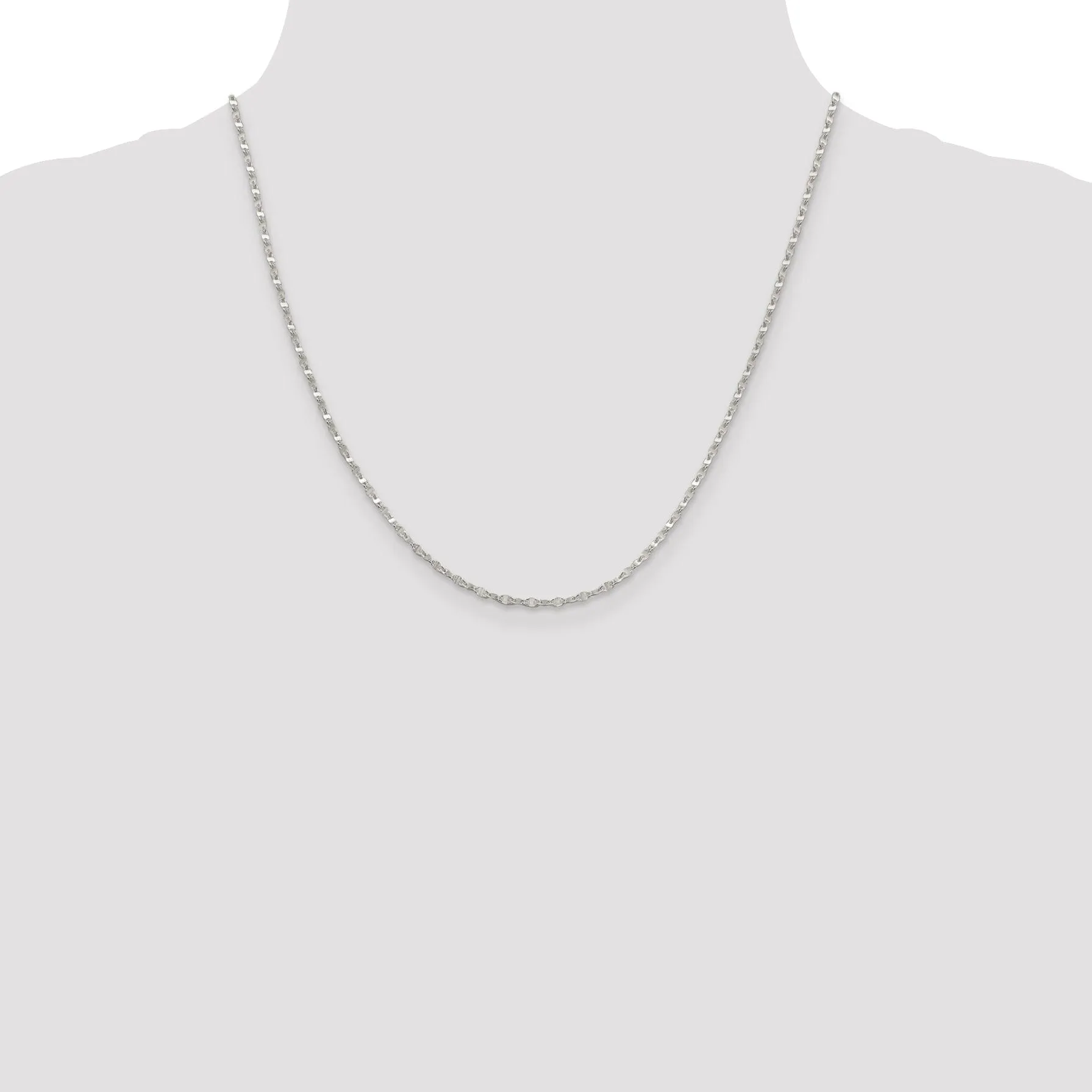Silver Polished 2.25-mm Flat Anchor Link Chain
