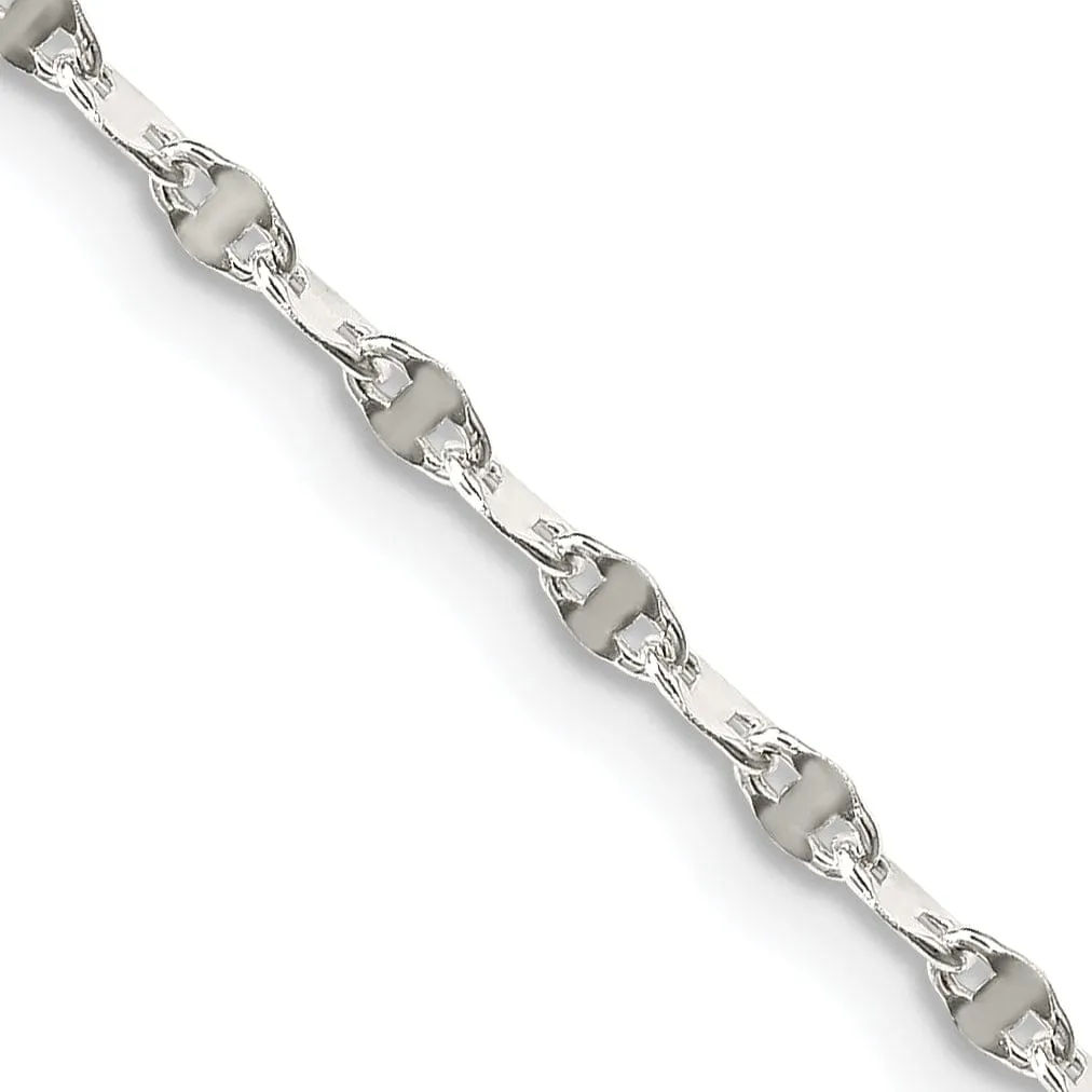 Silver Polished 2.25-mm Flat Anchor Link Chain