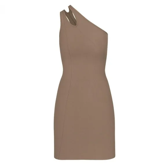 Skims Soft Lounge Cut Out One Shoulder Dress