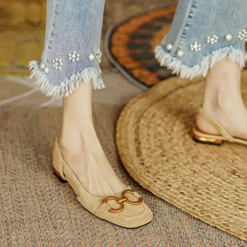 Slingback Belle™ | Women's Slingback Flats | Buckle Detail, Comfortable Fit, Versatile Style