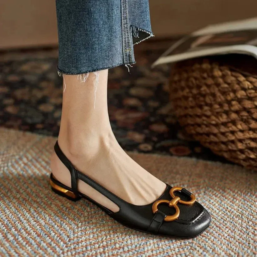 Slingback Belle™ | Women's Slingback Flats | Buckle Detail, Comfortable Fit, Versatile Style