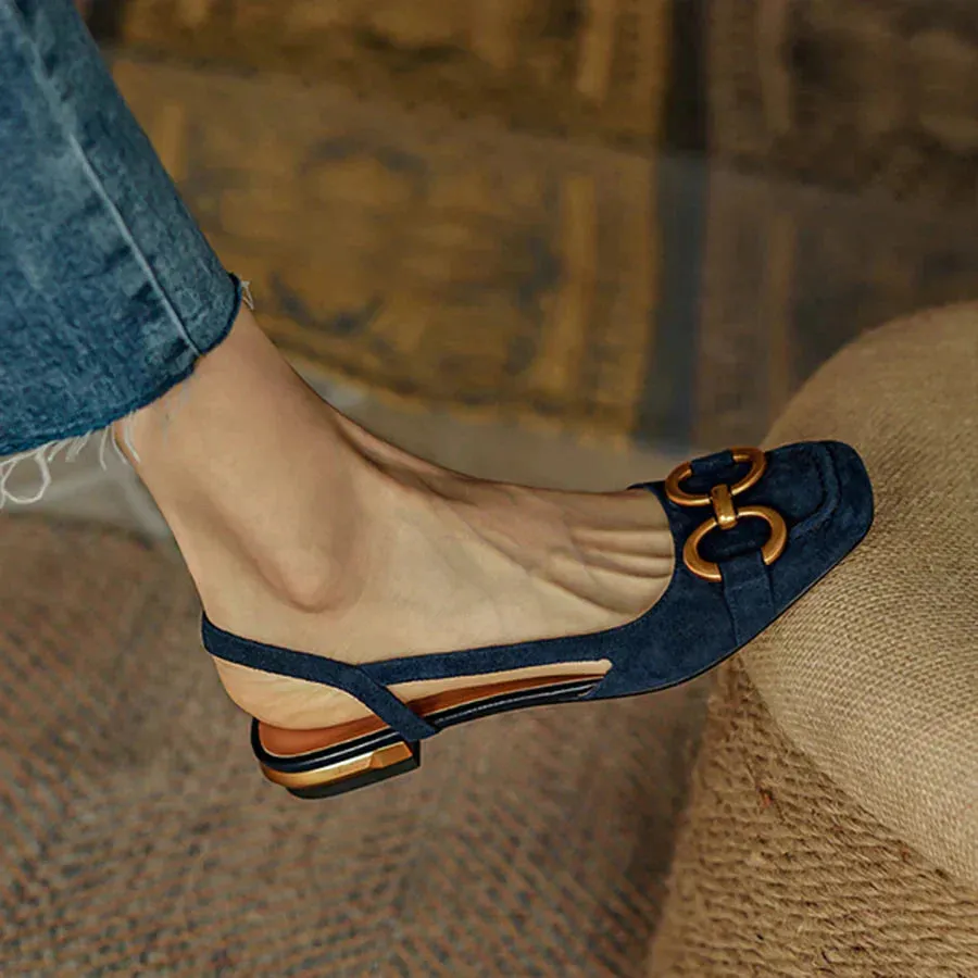 Slingback Belle™ | Women's Slingback Flats | Buckle Detail, Comfortable Fit, Versatile Style