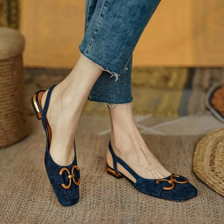Slingback Belle™ | Women's Slingback Flats | Buckle Detail, Comfortable Fit, Versatile Style