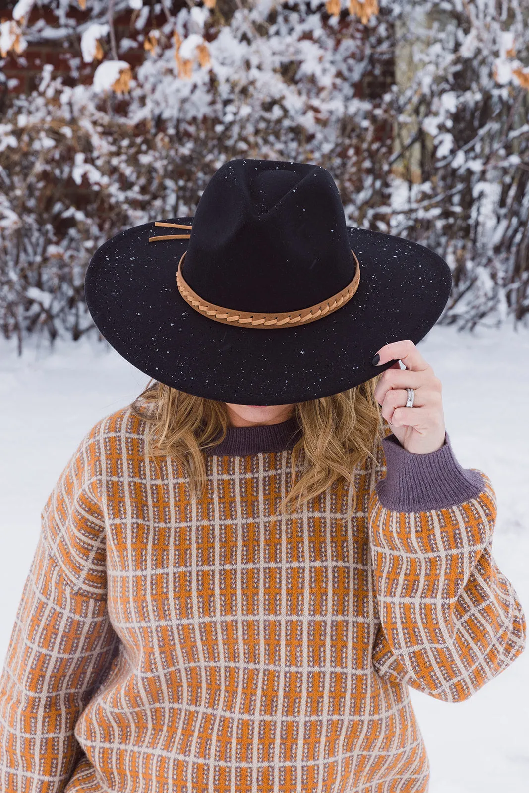 Sloan Wide Brim Panama Hat Black