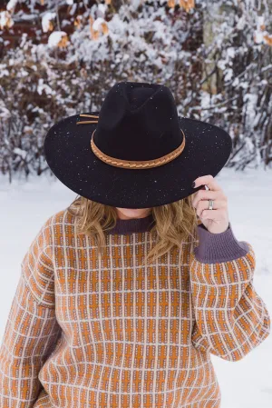 Sloan Wide Brim Panama Hat Black