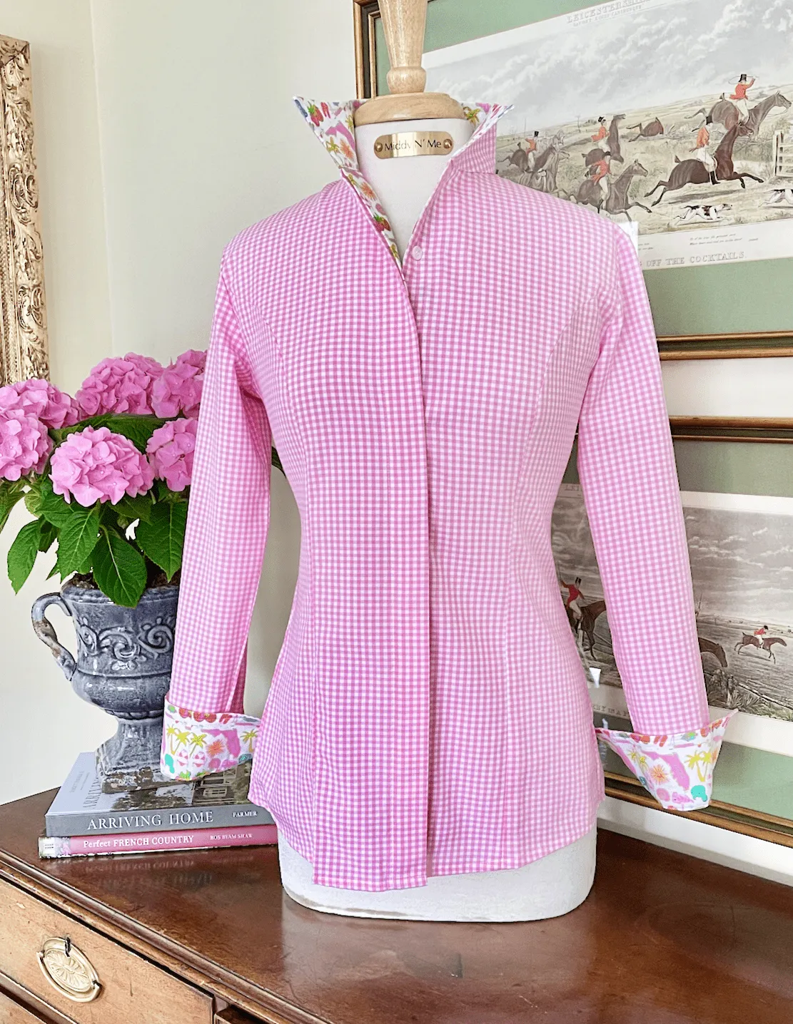 SNOWBIRD SHIRT ON PINK GINGHAM